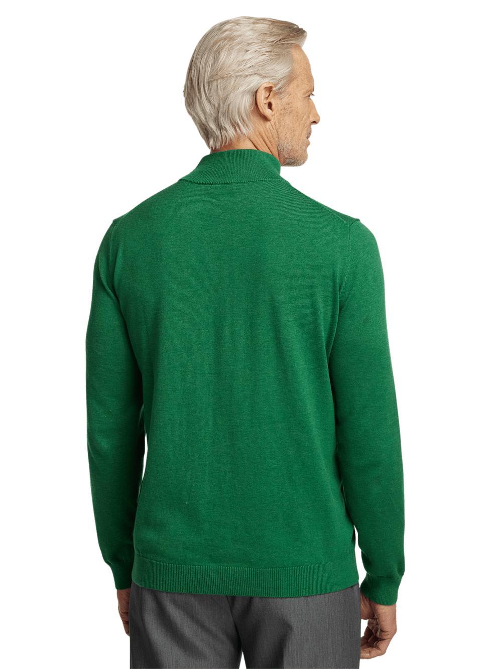Supima Cotton Mock Neck Sweater - Green Product Image