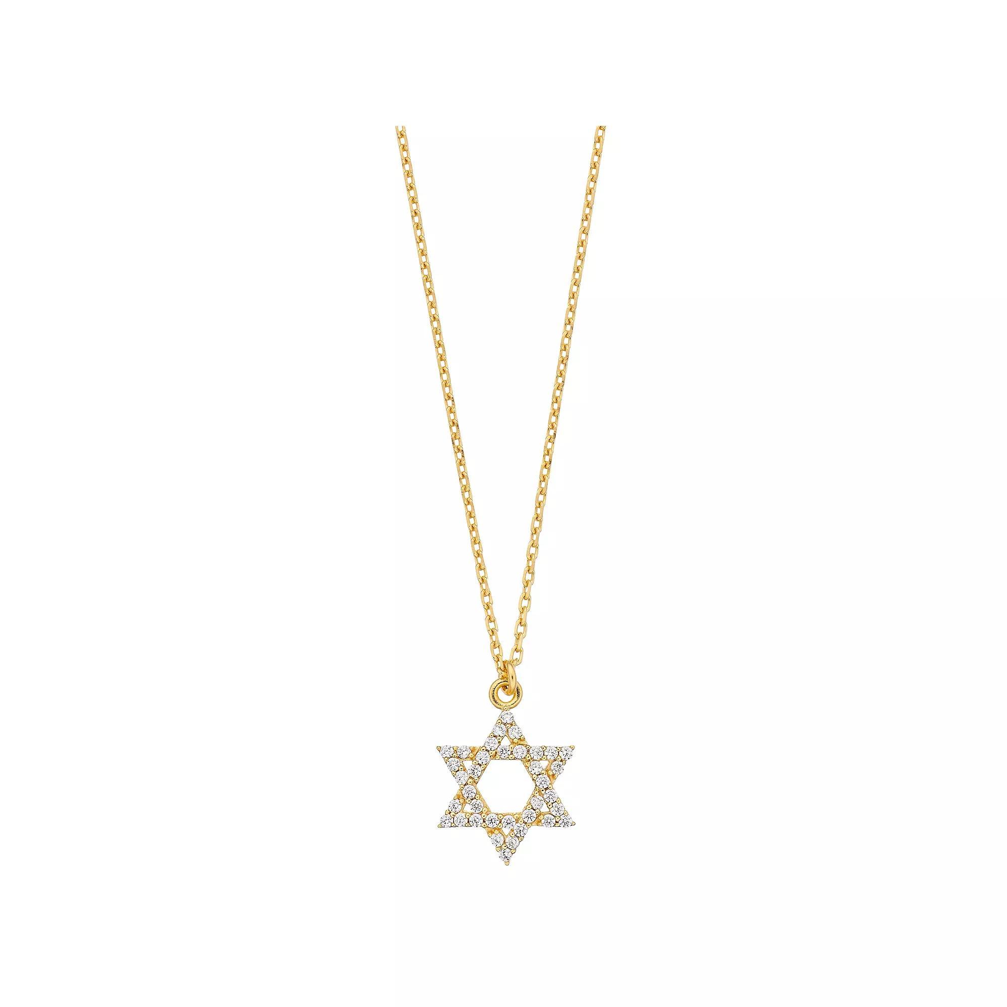 Sterling Silver Cubic Zirconia Star of David Pendant Necklace, Women's, Size: 18" Product Image