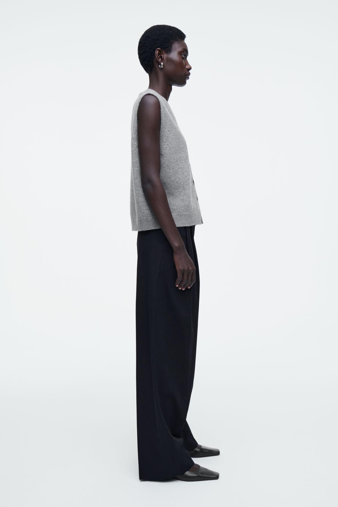 RELAXED COTTON WIDE-LEG PANTS Product Image
