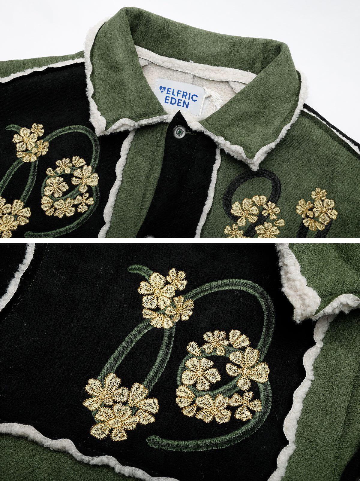Aelfric Eden Color Blocking Embroidery Flower Coat Product Image