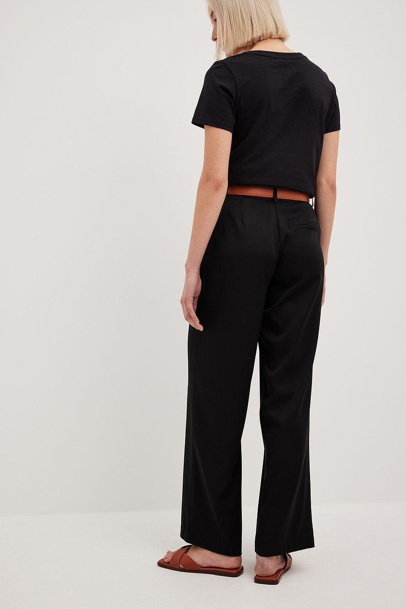 Mid Waist Straight Leg Suit Pants Product Image