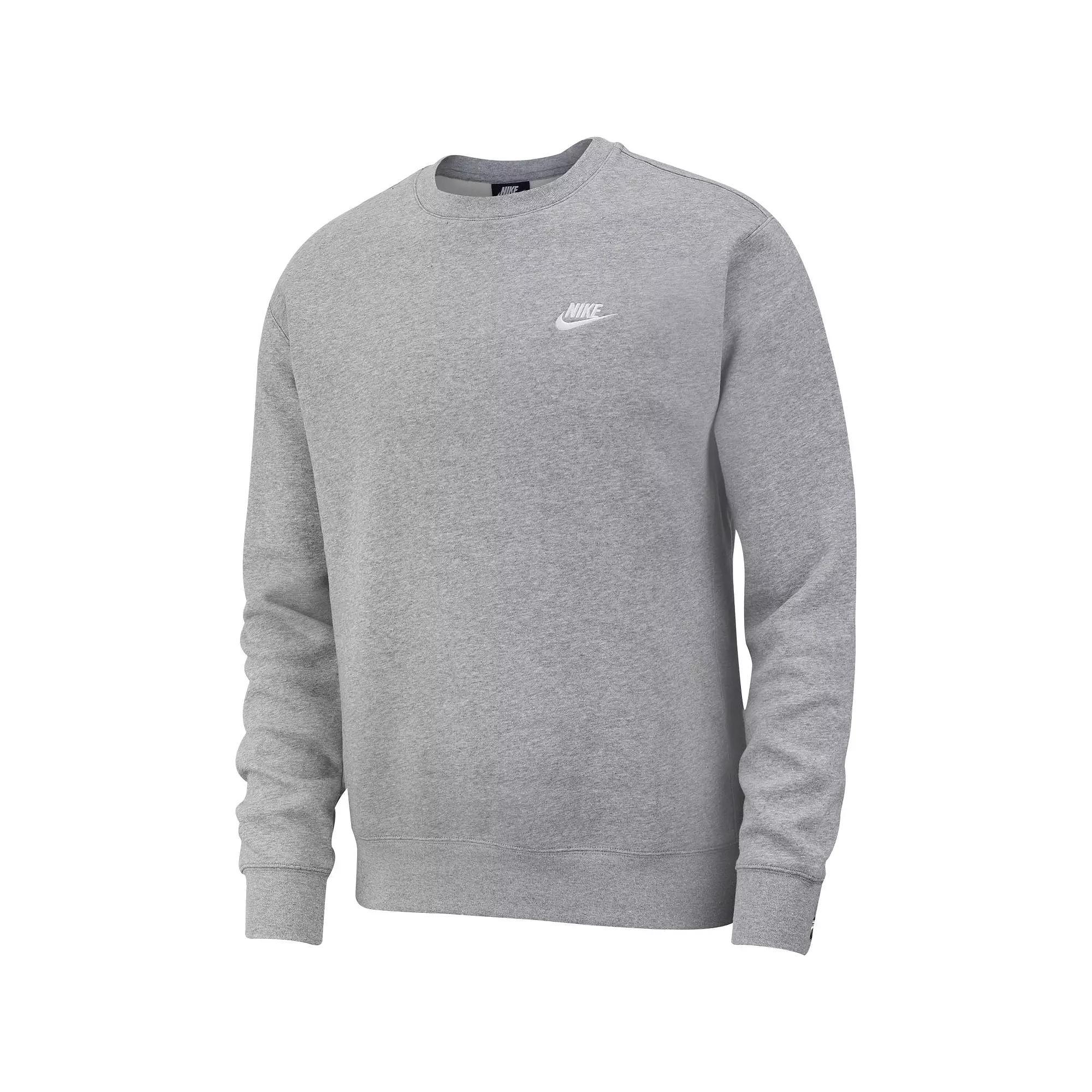Men's Nike Club Fleece Crew, Size: Large, Dark Gray Grey Product Image