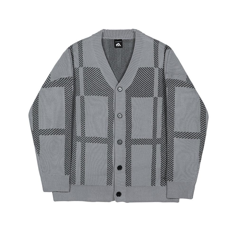 RT No. 3218 GRAY PLAID CARDIGAN Product Image