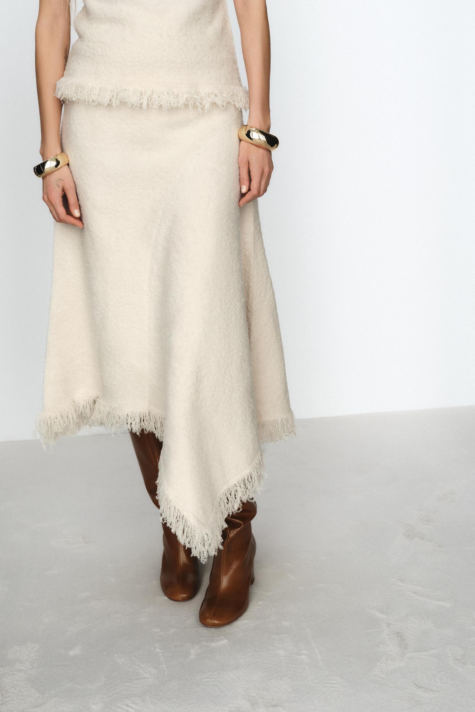 ASYMMETRIC FRINGE SKIRT Product Image