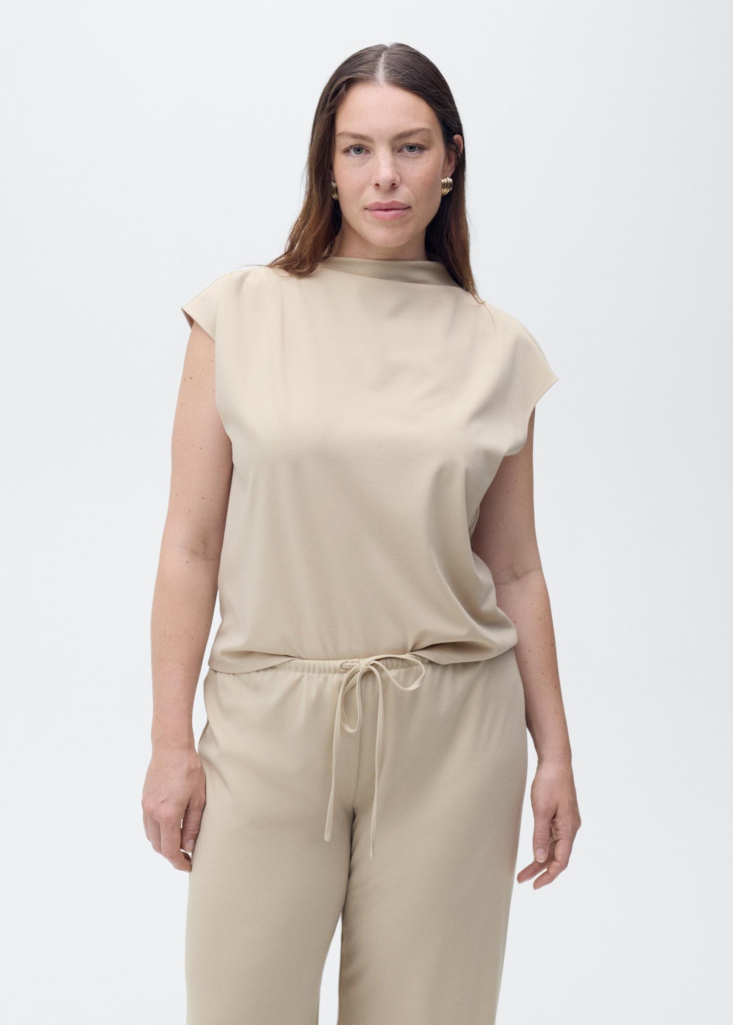Wide-leg pants with elastic waist - Women | MANGO USA Product Image