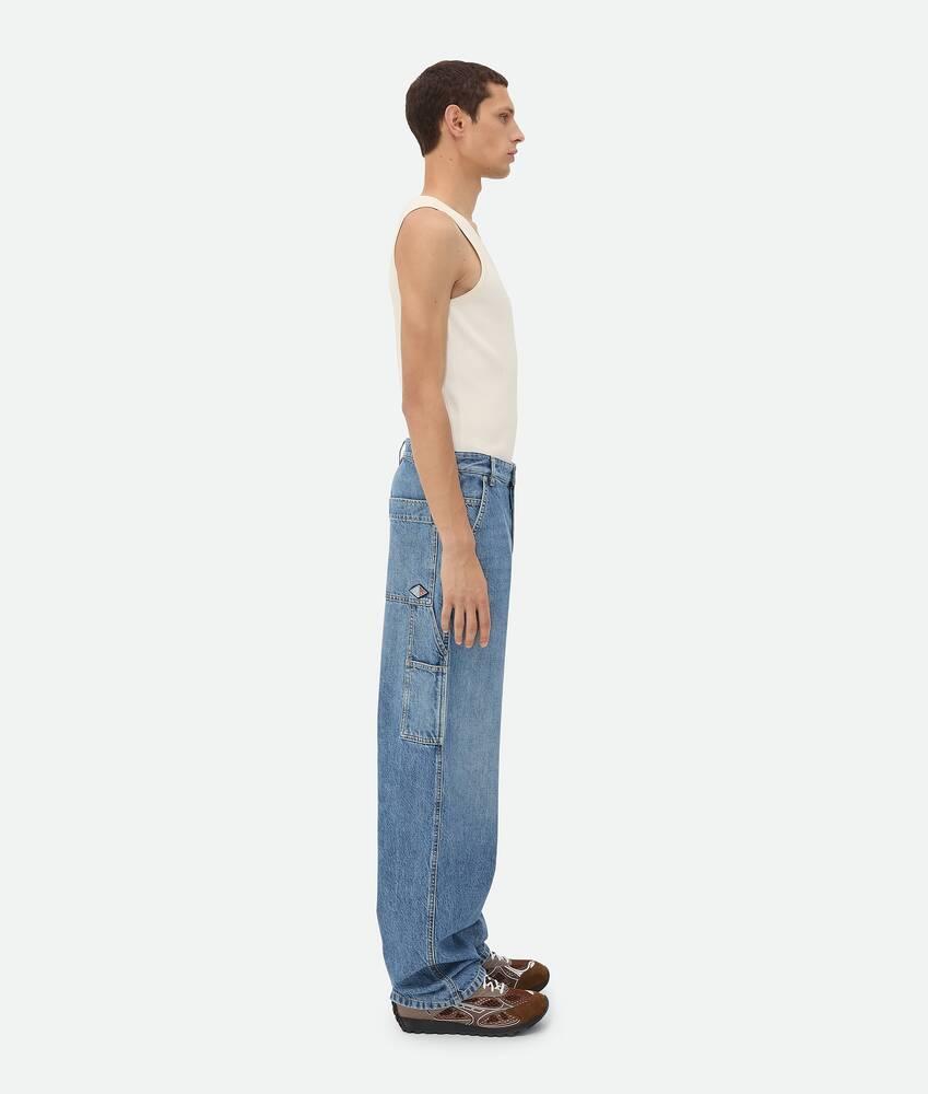 Men's Vintage Indigo Cargo Jeans in Mid blue Product Image