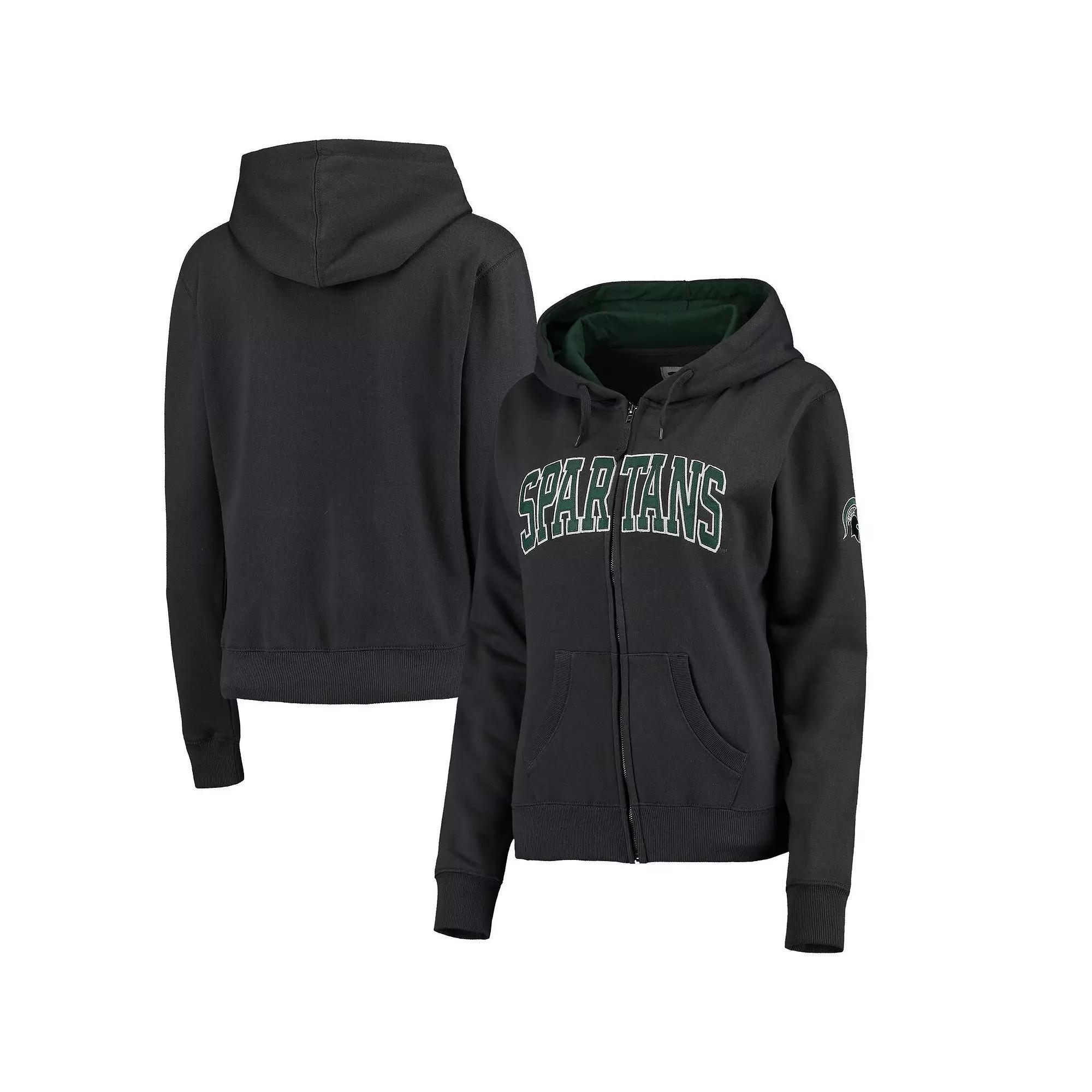 Womens Charcoal Michigan State Spartans Arched Name Full-Zip Hoodie Product Image