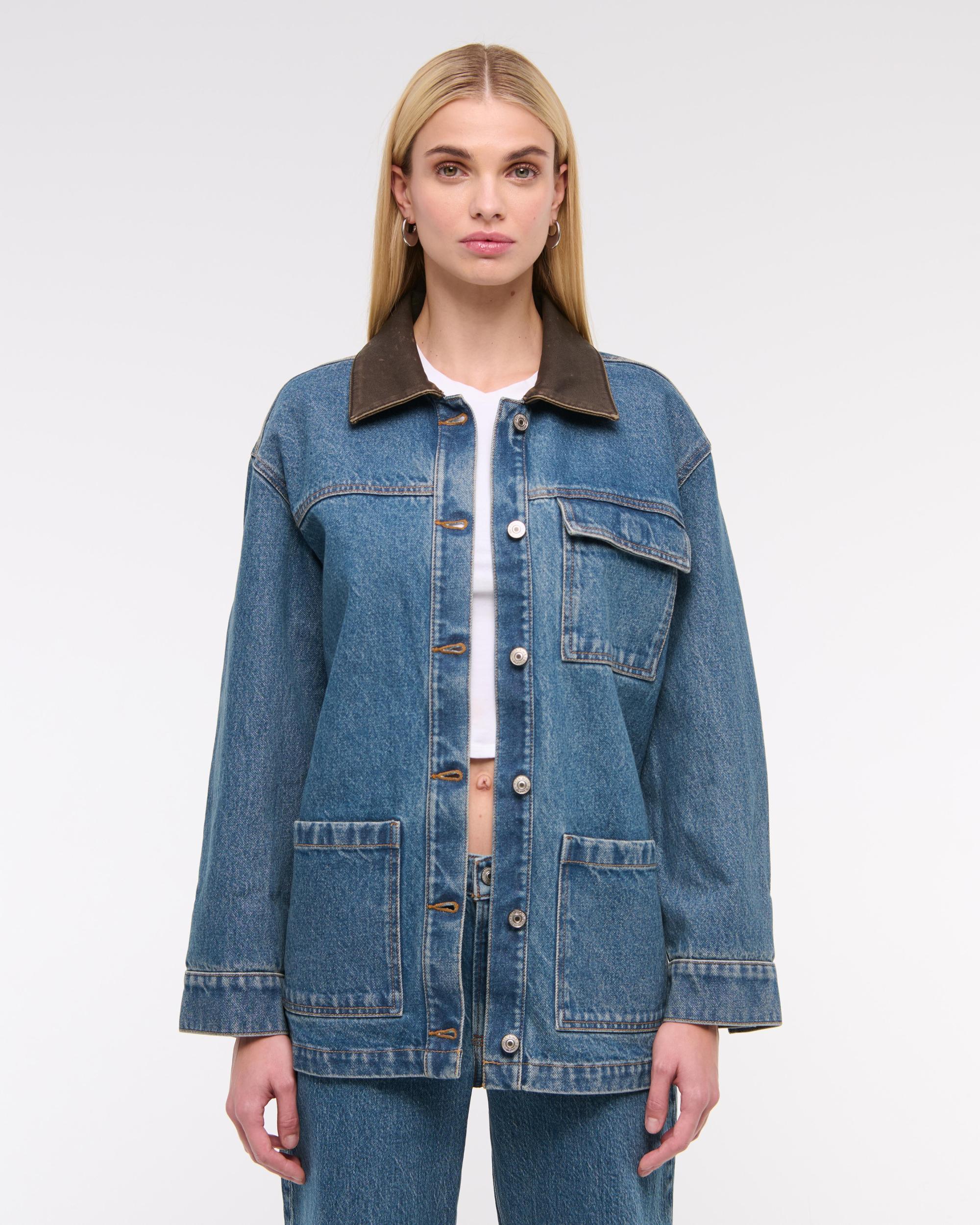 Denim Utility Shirt Jacket Product Image
