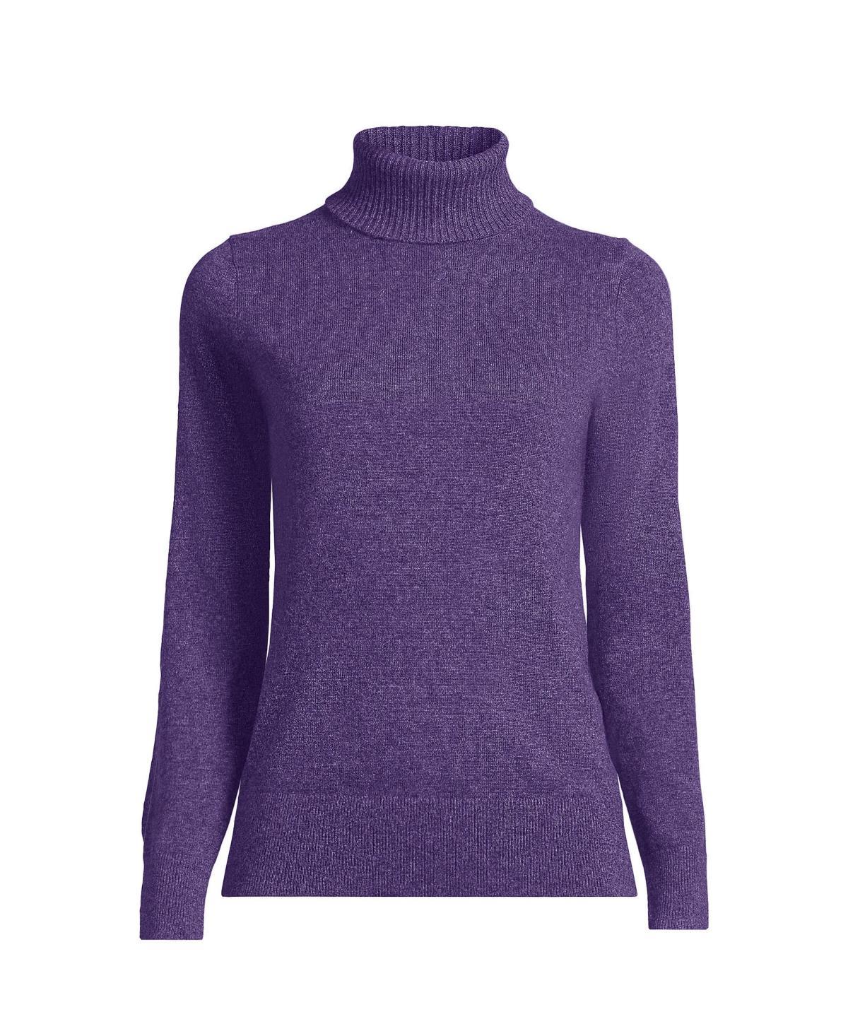 Petite Lands' End Cashmere Turtleneck Sweater, Women's, Size: Large Petite, Fresh Ivory Rainbow Product Image