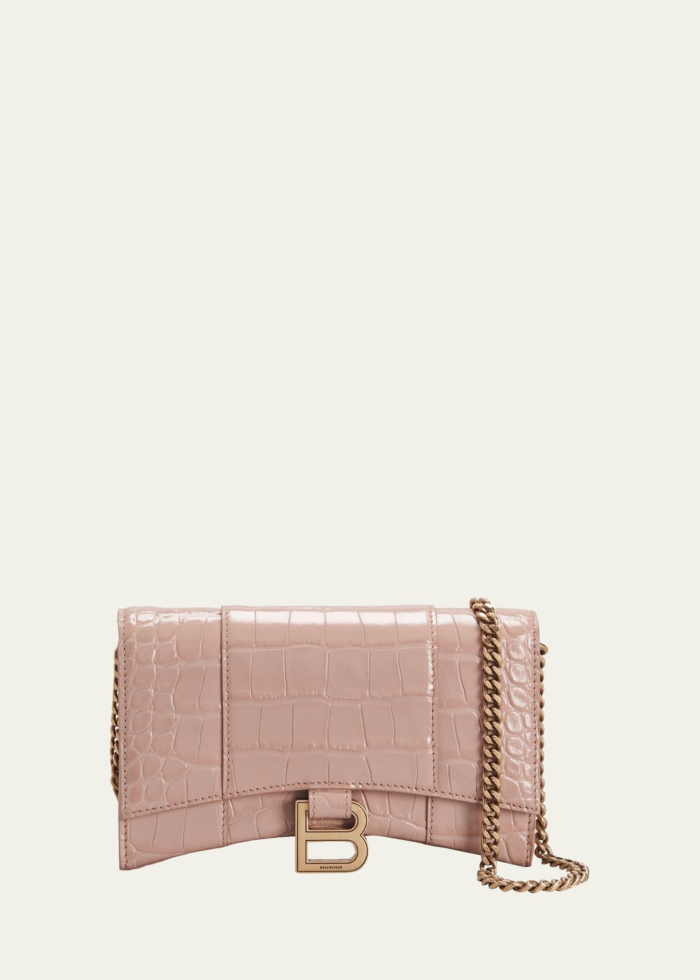 Womens Hourglass Wallet with Chain Crocodile Embossed Product Image