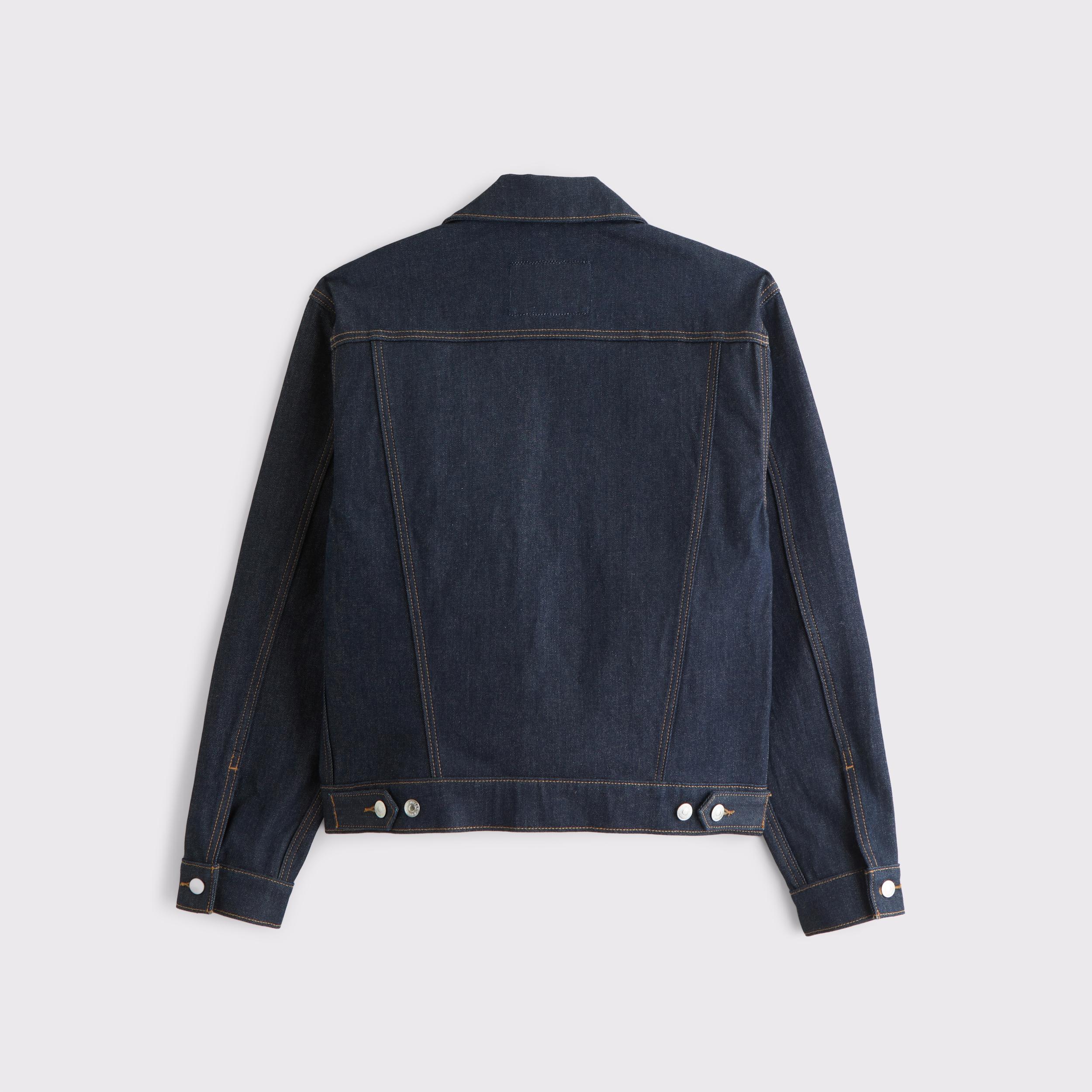 Cropped Denim Trucker Jacket Product Image
