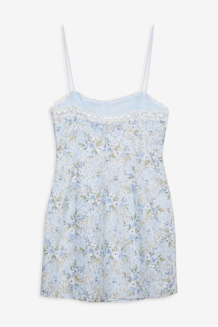 Claire Lace Mini Dress — Blue Product Image