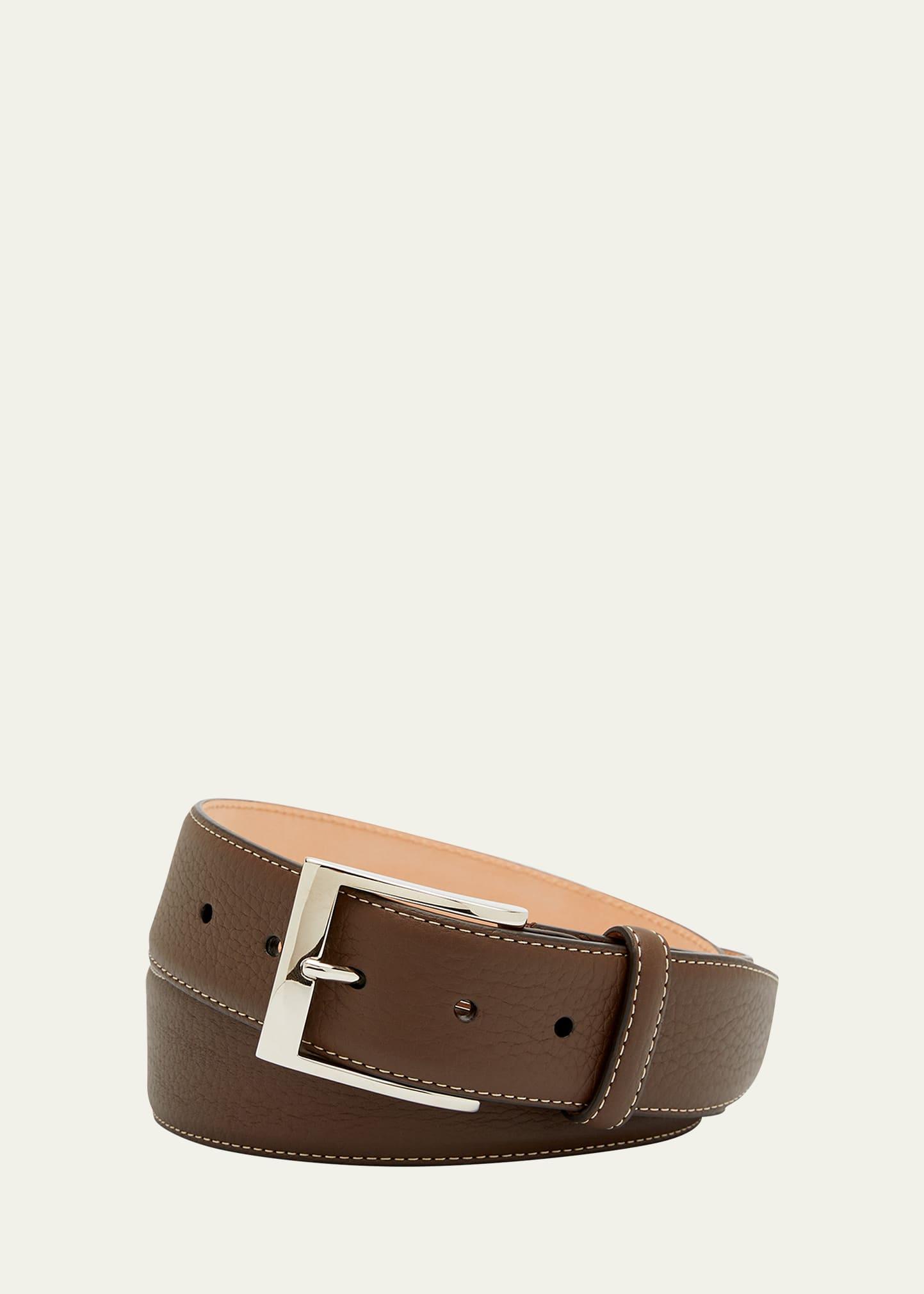 Mens Lagun Grained Leather Belt, 40mm Product Image