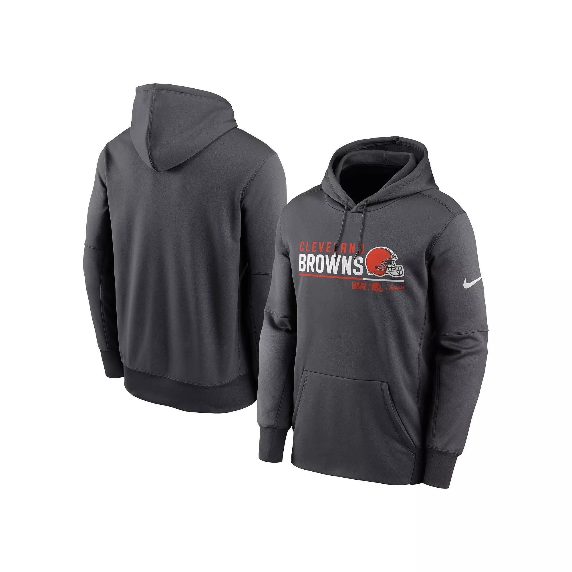 Men's Nike Anthracite Carolina Panthers Prime Logo Name Split Pullover Hoodie, Size: 3XL, Grey Product Image