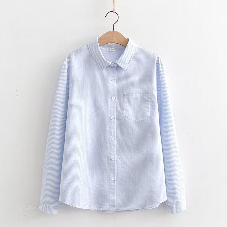 Striped Fleece-Lined Button-Up Shirt Product Image