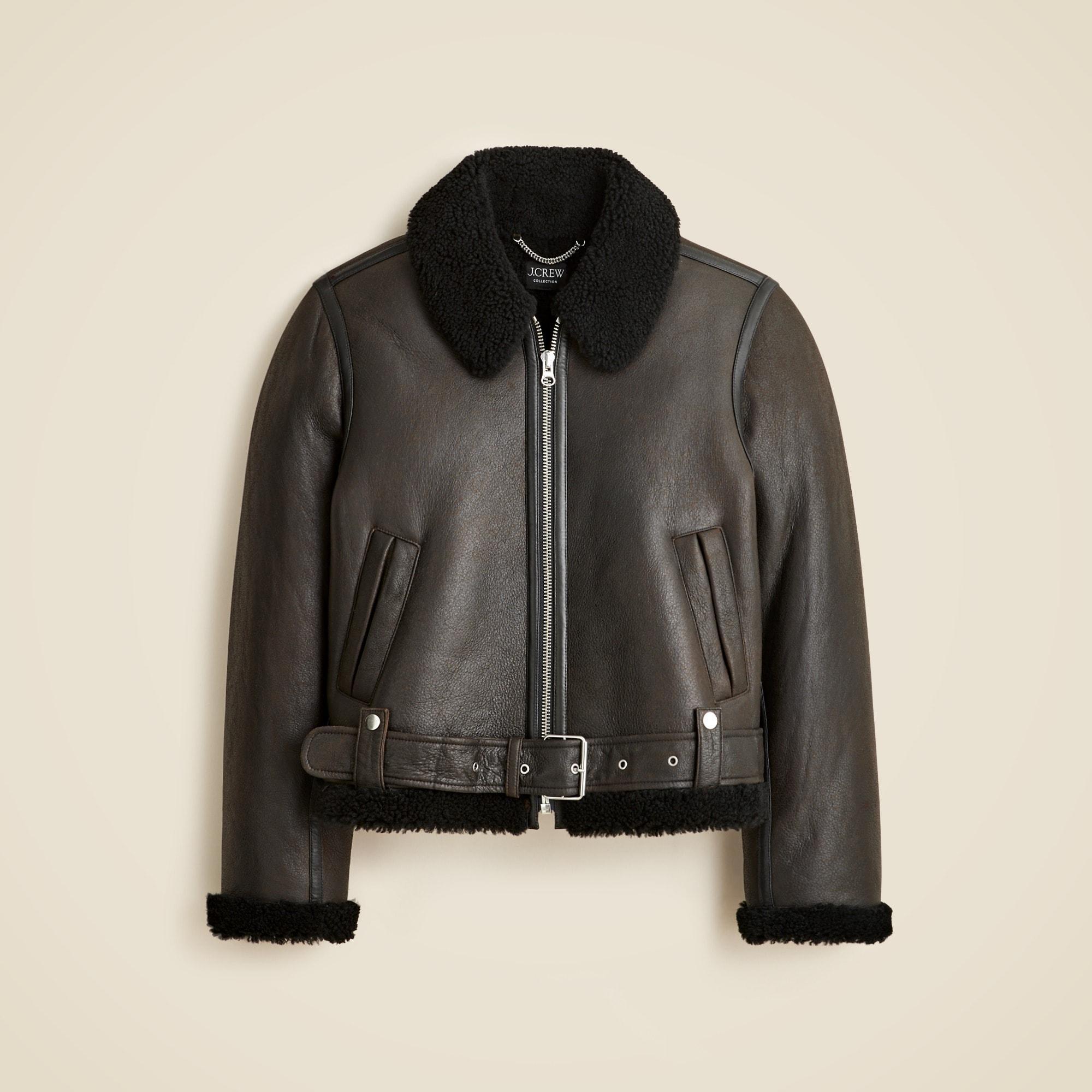 Collection shearling leather jacket Product Image
