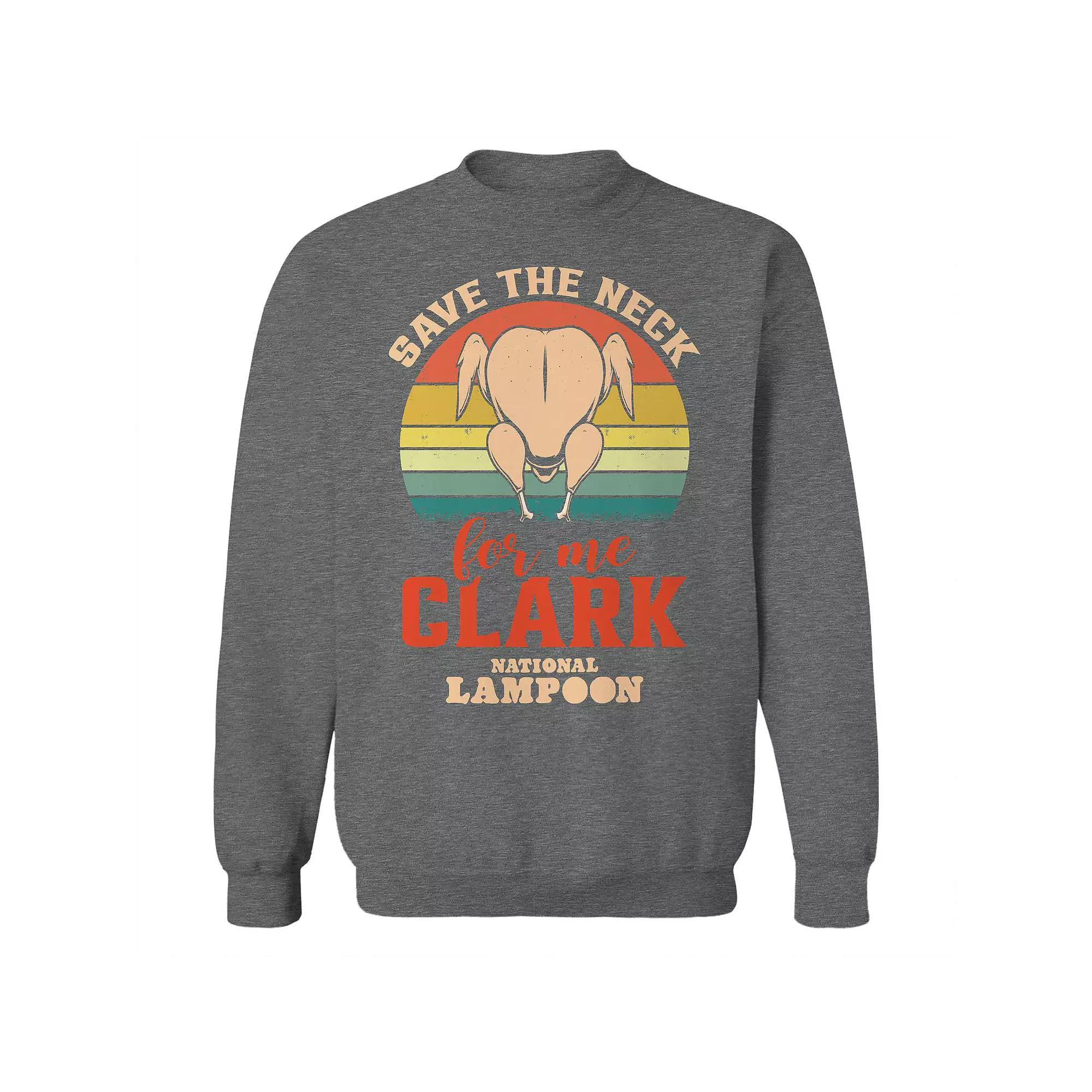 Men's Save the Neck National Lampoon's Christmas Vacation Graphic Fleece Crew Sweatshirt, Size: XXL, Grey Heather Product Image