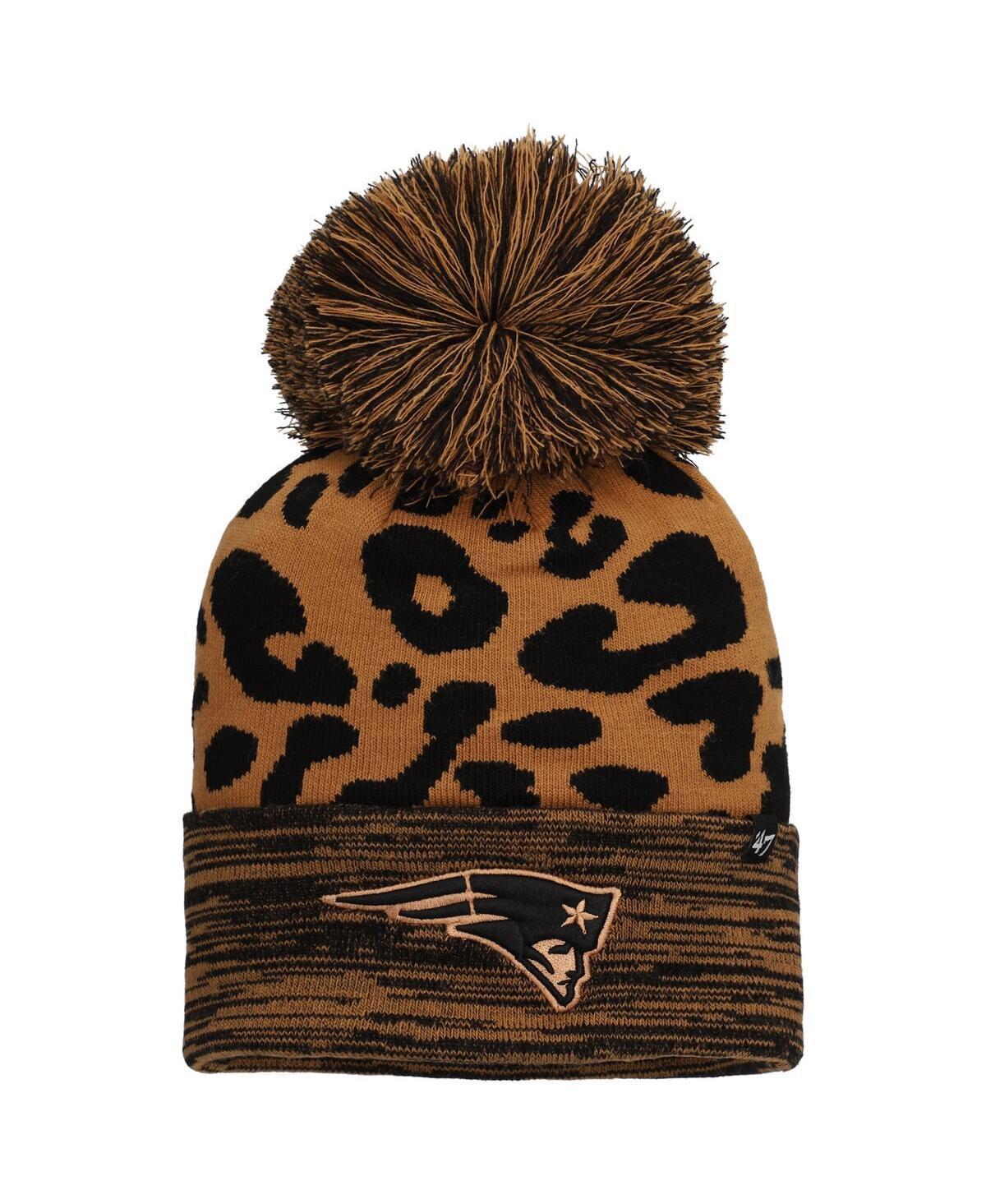 Women's '47  Brown New England Patriots Rosette Cuffed Knit Hat with Pom Product Image