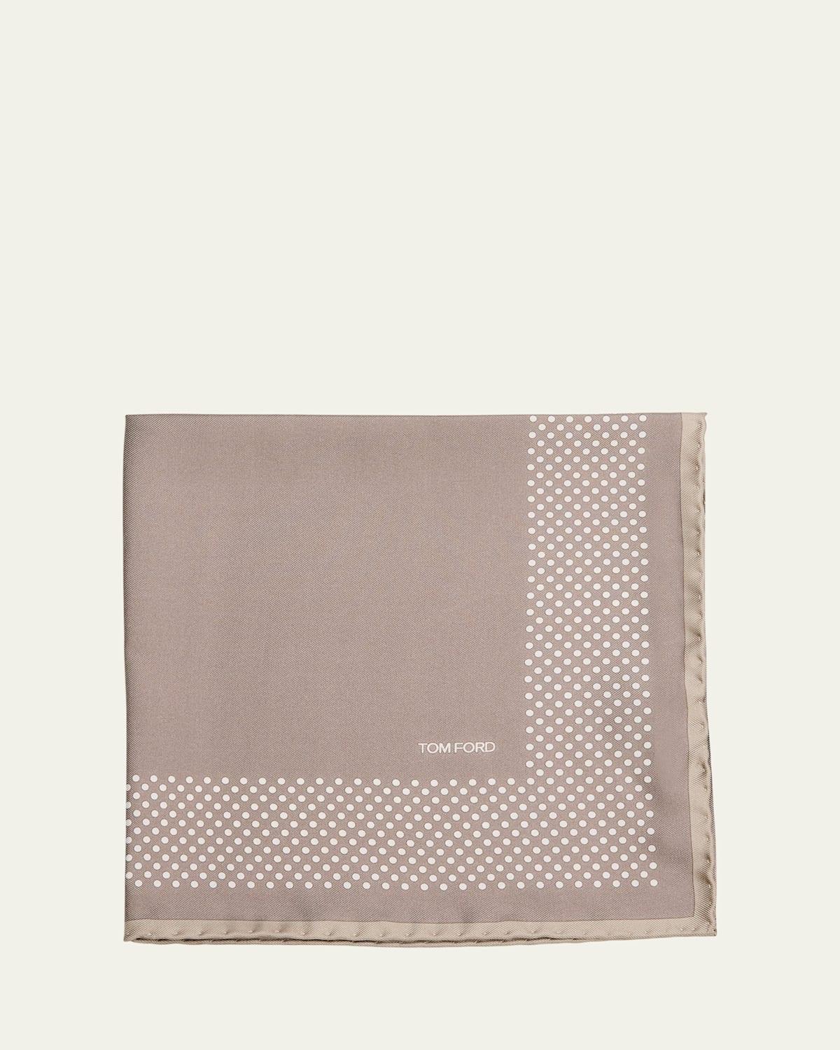 Mens Polka Dot Mulberry Silk Pocket Square Product Image