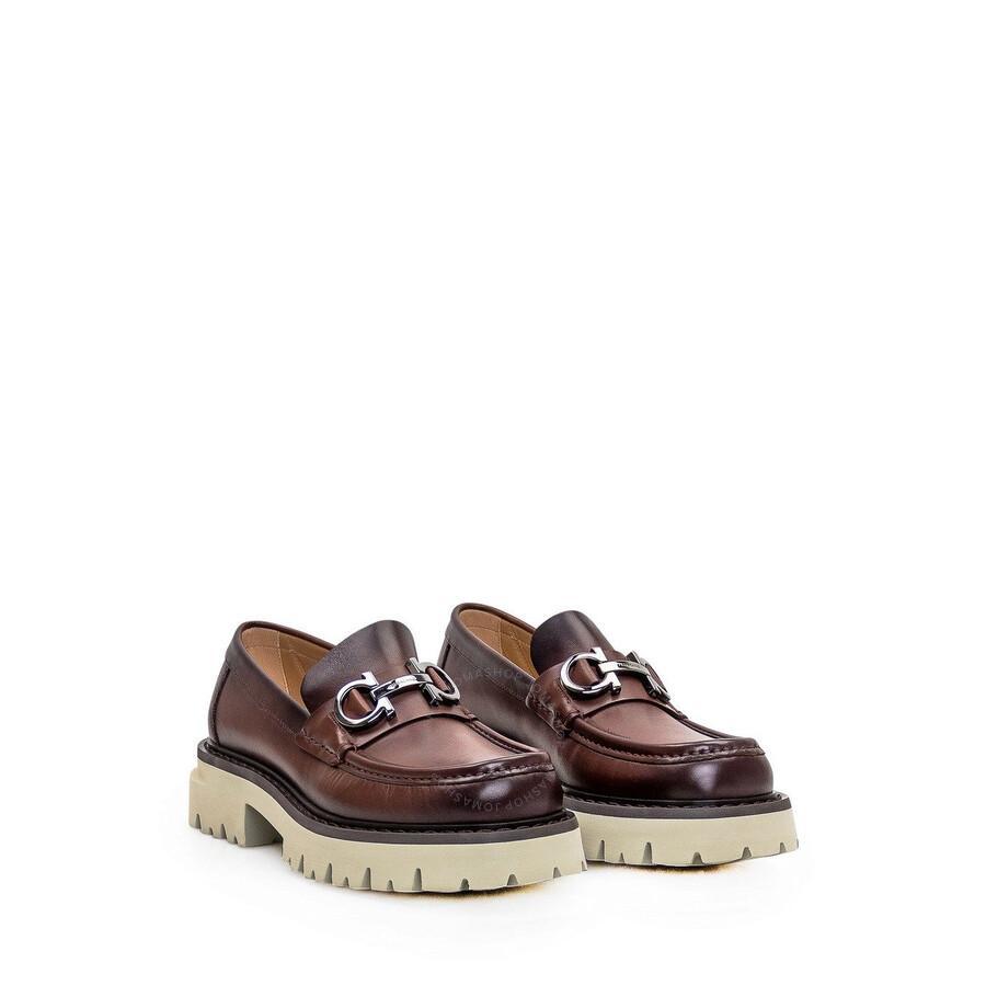 FERRAGAMO Florian Gancini Ornament Chunky Moccasins In Brown Product Image