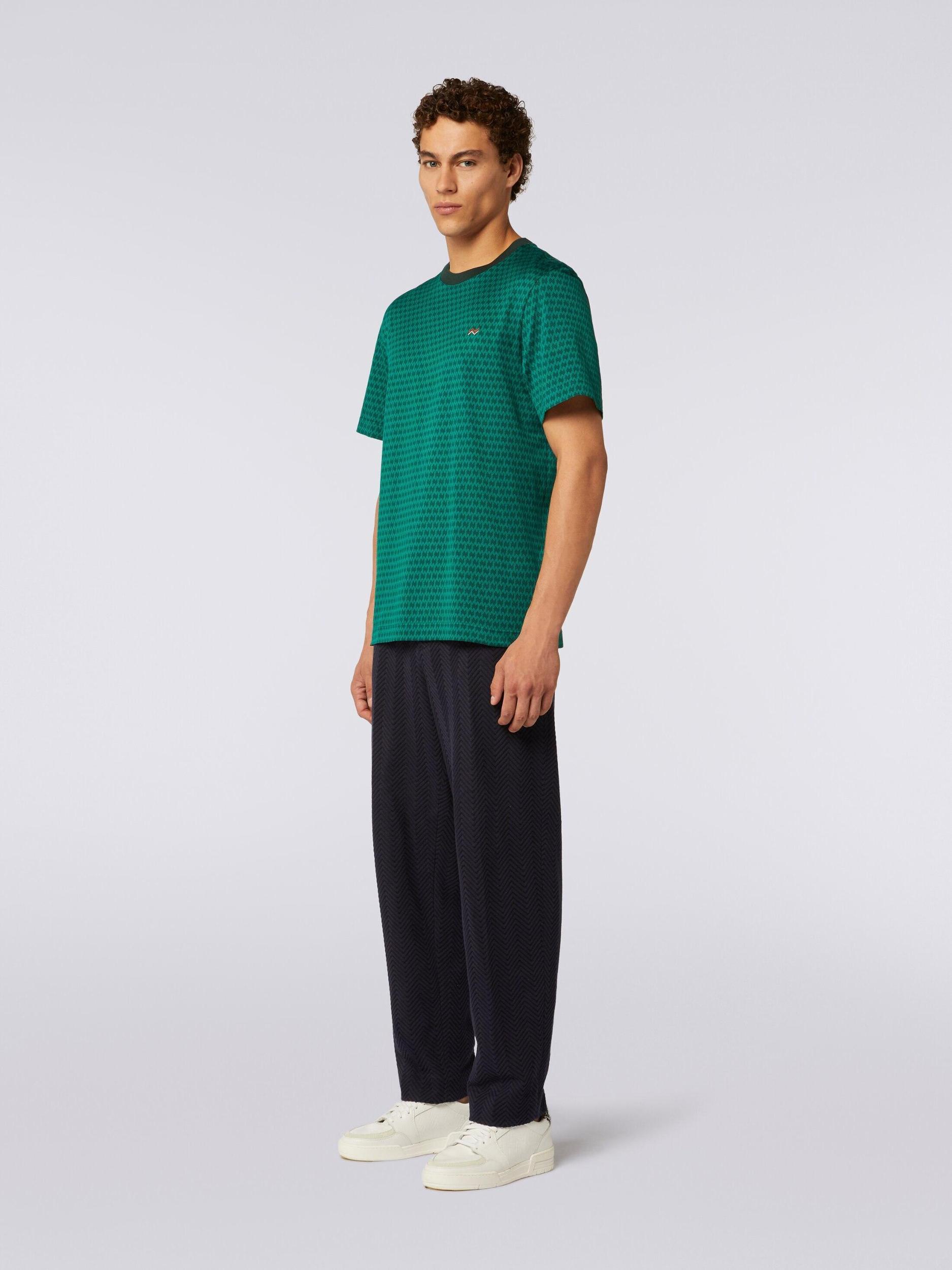 Crew-neck cotton T-shirt with embroidery Product Image