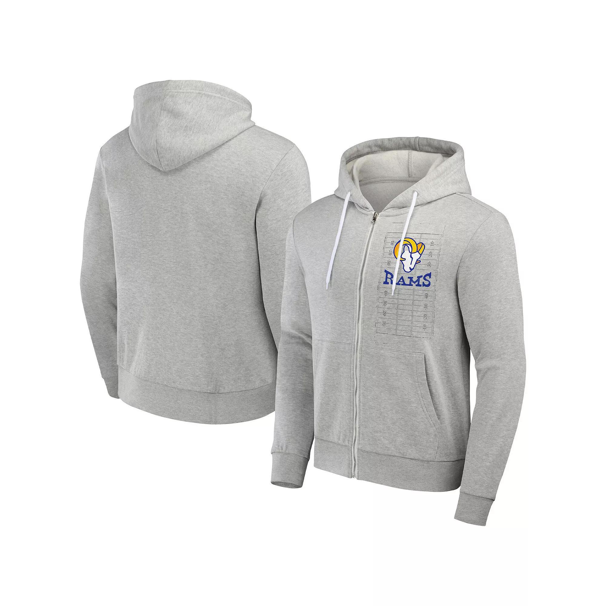 Men's NFL x Darius Rucker Collection by Fanatics Heather Gray Los Angeles Chargers Domestic Full-Zip Hoodie, Size: Small, Grey Product Image