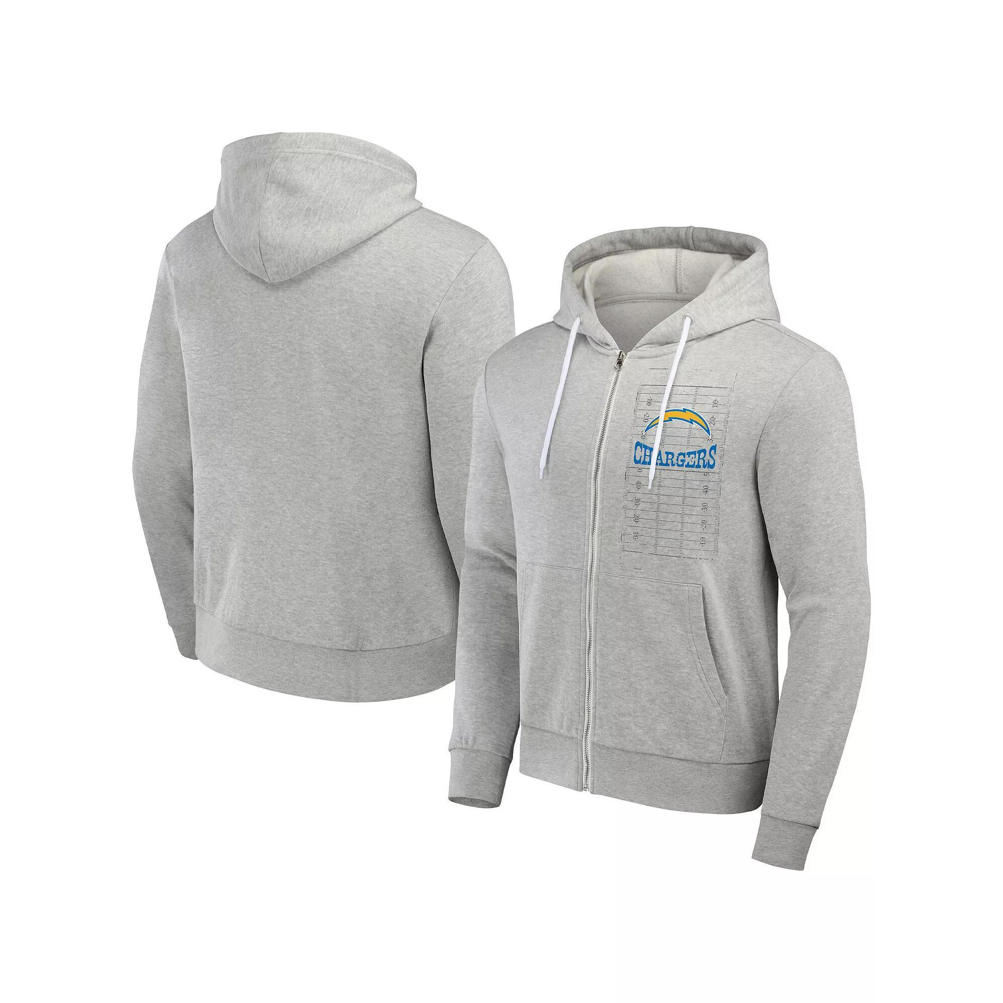 Men's NFL x Darius Rucker Collection by Fanatics Heather Gray Los Angeles Chargers Domestic Full-Zip Hoodie, Size: Small, Grey Product Image