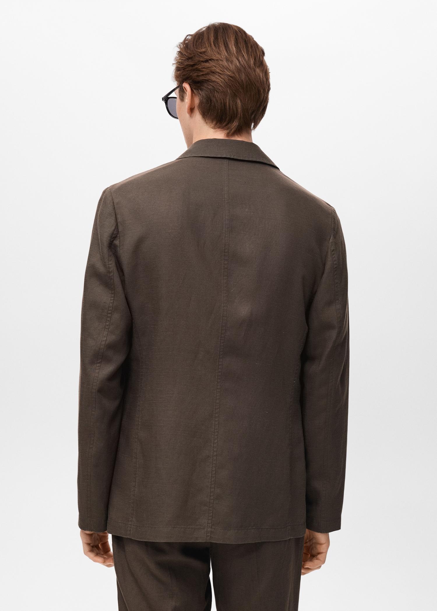 Slim fit linen suit blazer - Men | MANGO USA Product Image