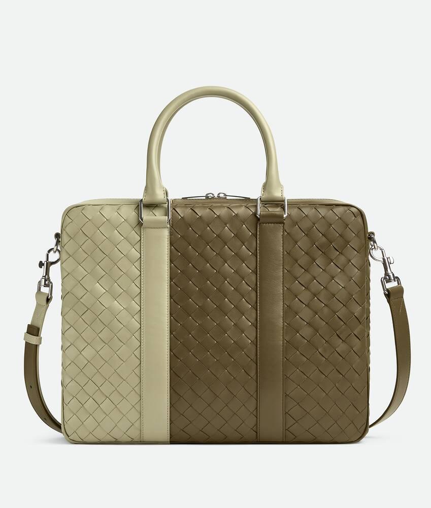 Men's Intrecciato Briefcase in Mud / Travertine Product Image