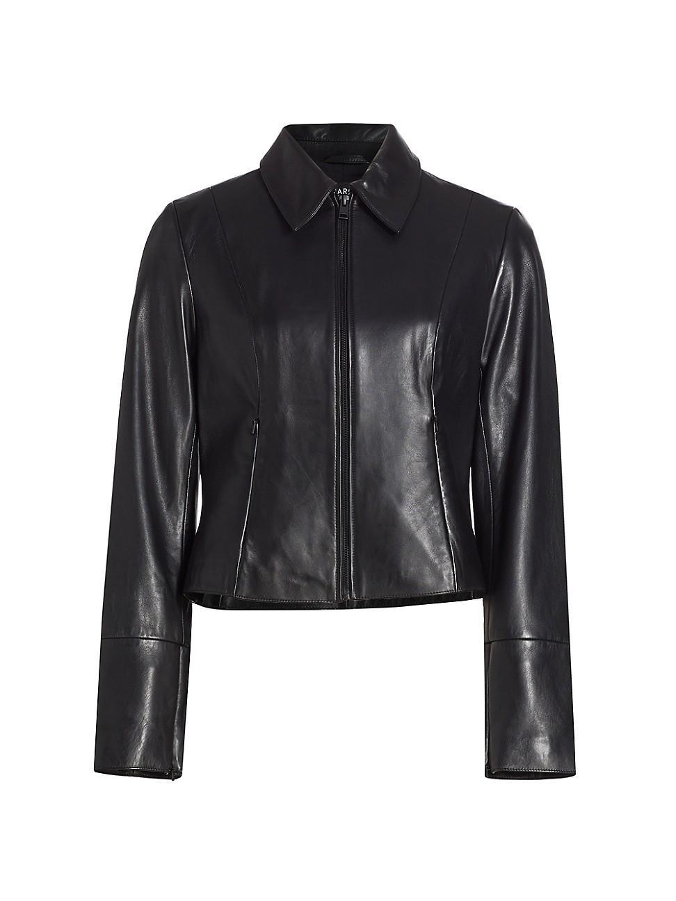 Womens Oceana Fitted Leather Jacket Product Image