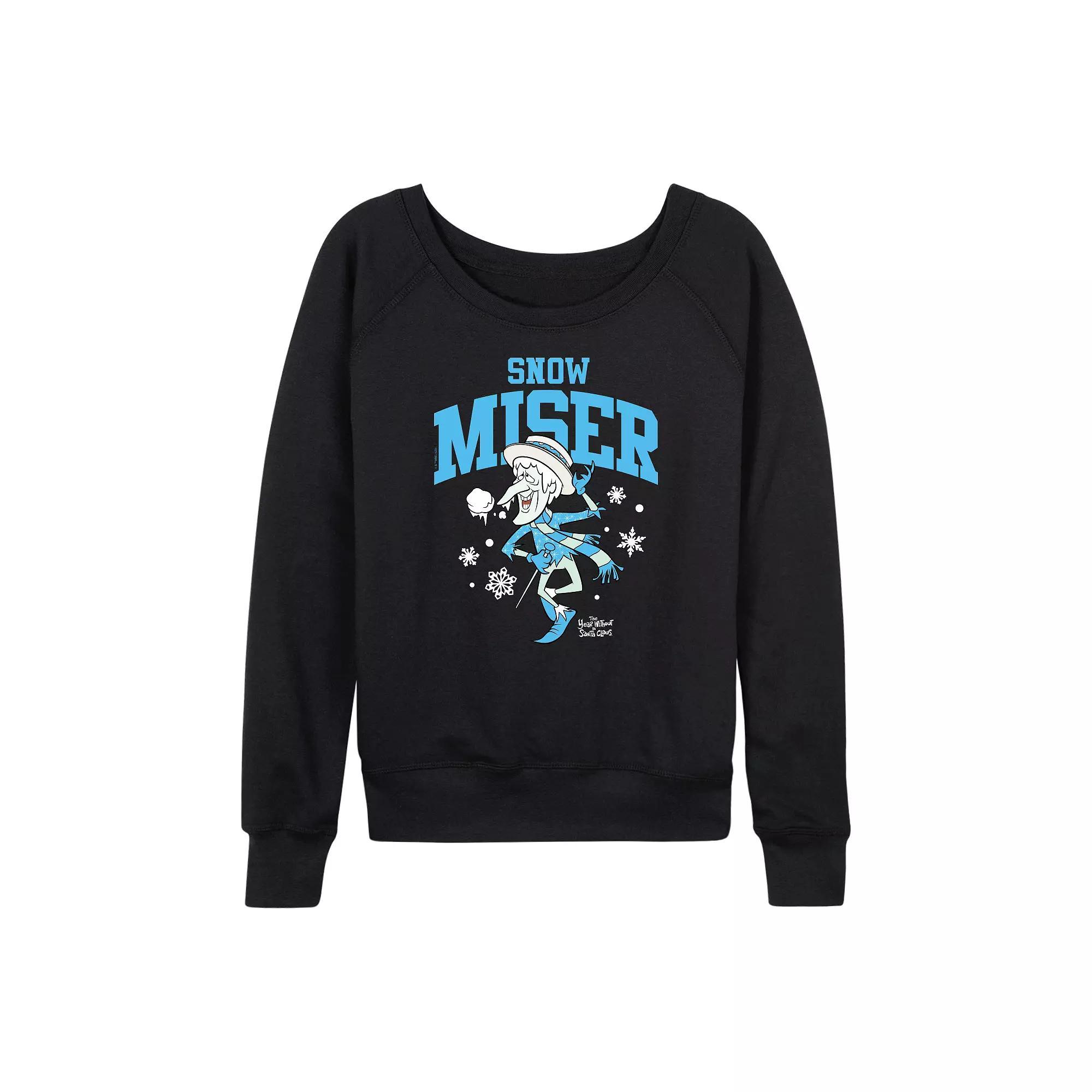 Women's The Year Without a Santa Claus Snow Miser French Terry Long Sleeve Tee, Size: XL, Black Product Image