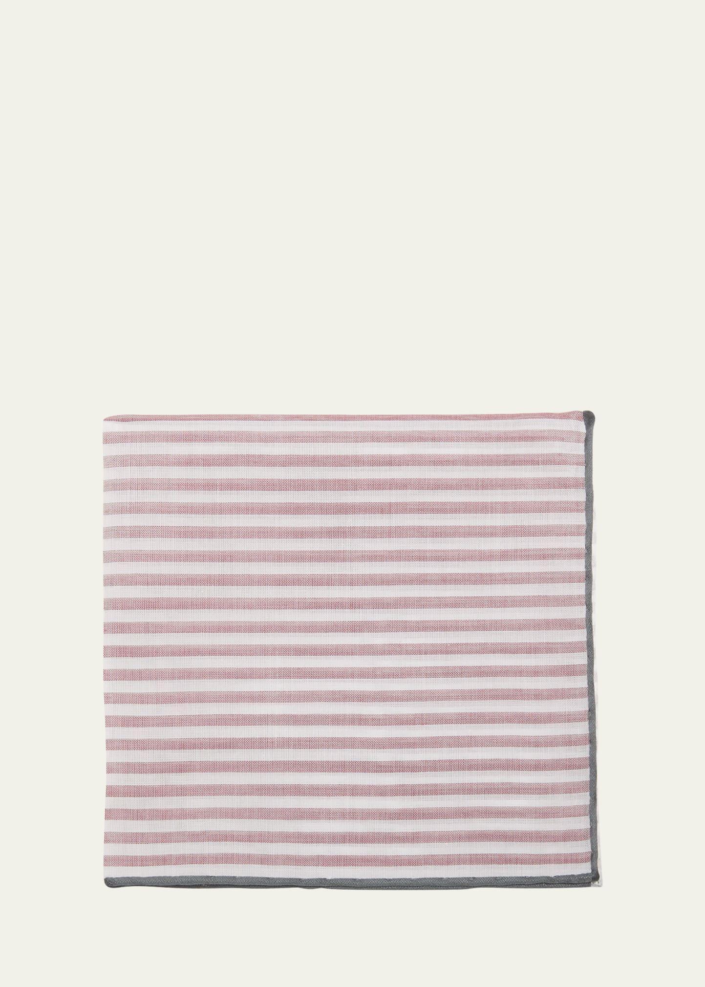 Men's Buren Cotton Stripe Pocket Square Product Image
