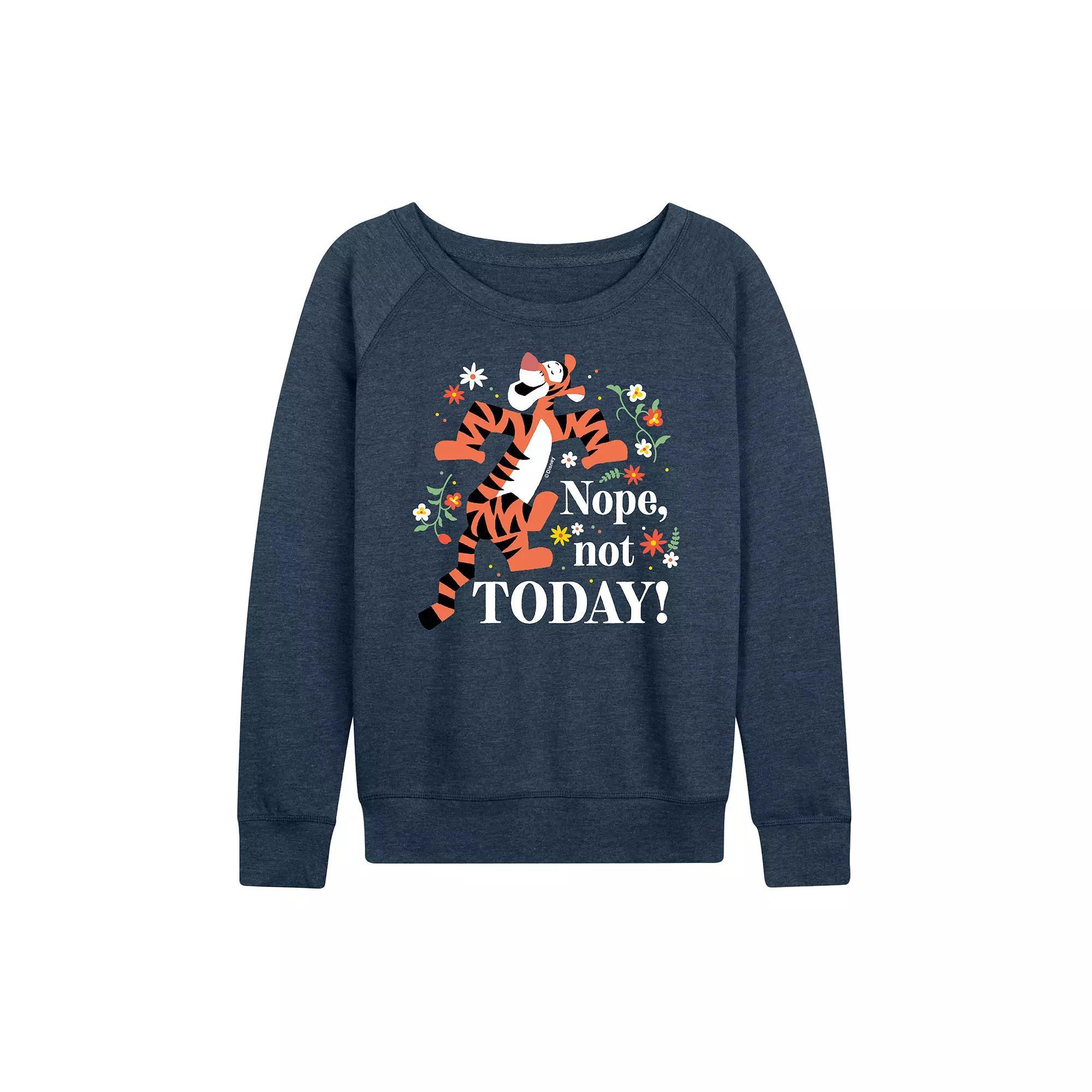 Disney's Winnie the Pooh Tigger Women's Nope Not Today French Terry Long Sleeve Tee, Girl's, Size: XXL, Blue Product Image