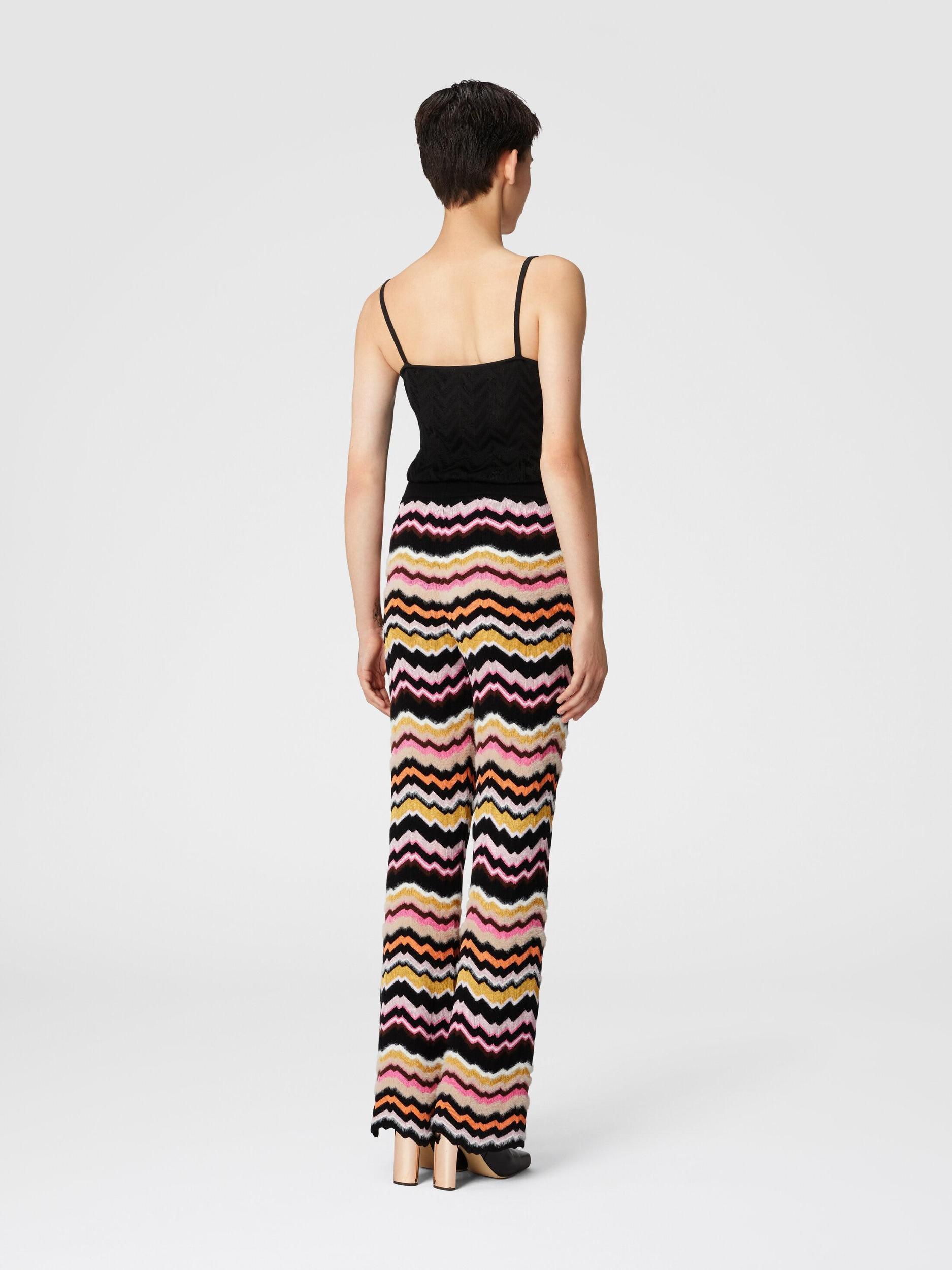 Trousers with Greek zig zag motif in viscose and wool Product Image