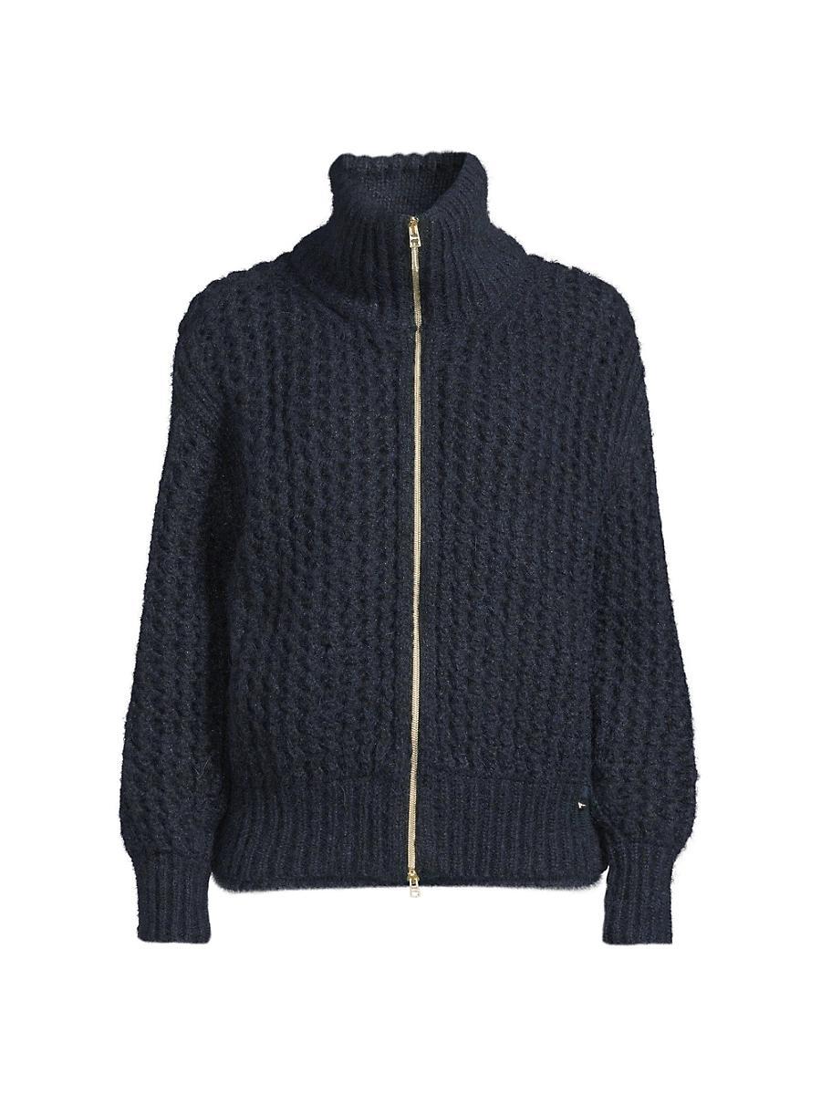 Womens Alpaca-Blend Zip-Front Cardigan Product Image