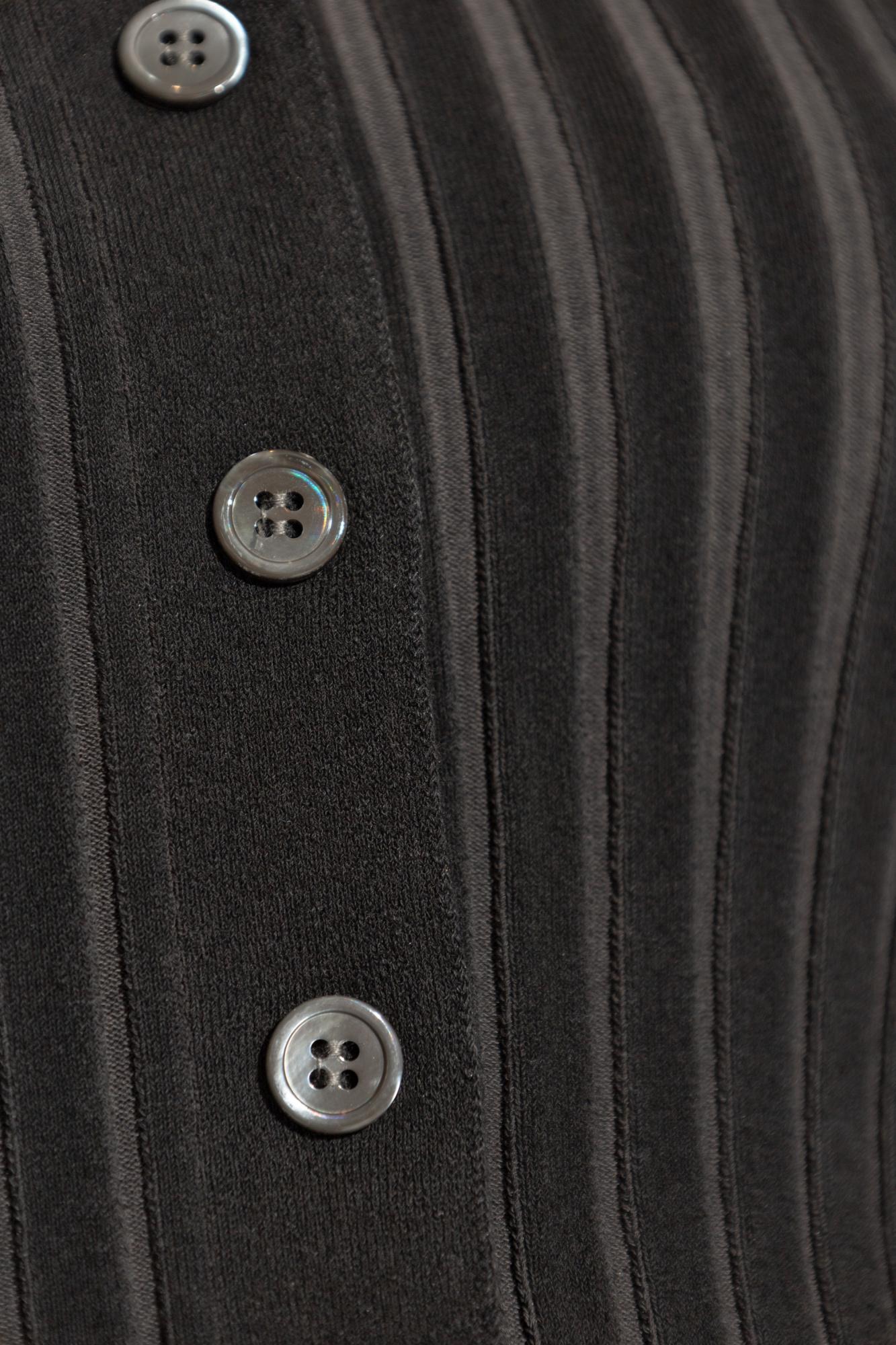 ALEXANDER WANG T Ribbed Cropped Cardigan In Black Product Image