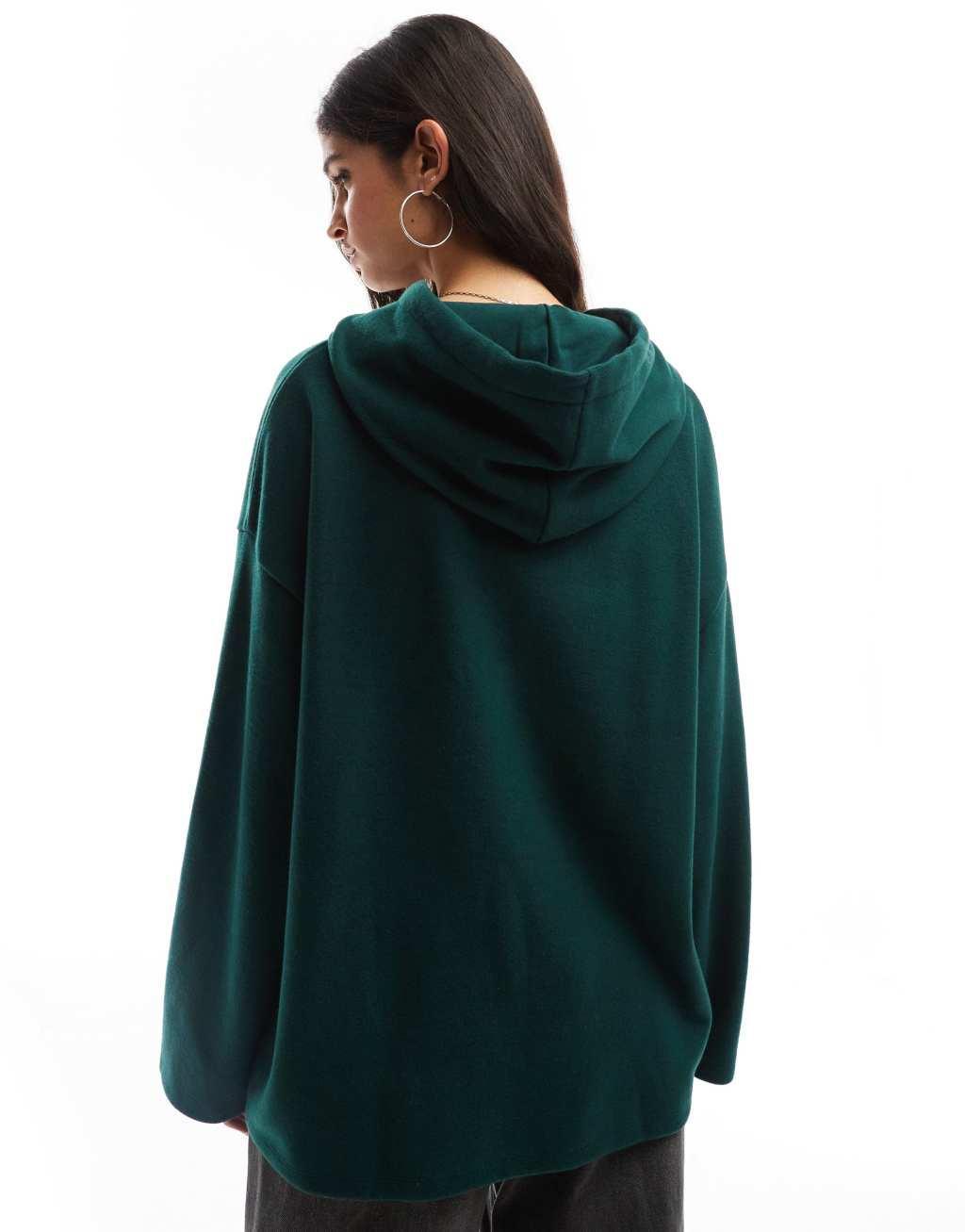 ASOS DESIGN supersoft oversized hoodie in dark green - part of a set Product Image