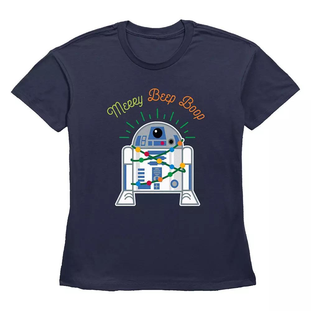 Women's Star Wars R2-D2 Merry Beep Boop Graphic Tee, Size: XL, Blue Product Image