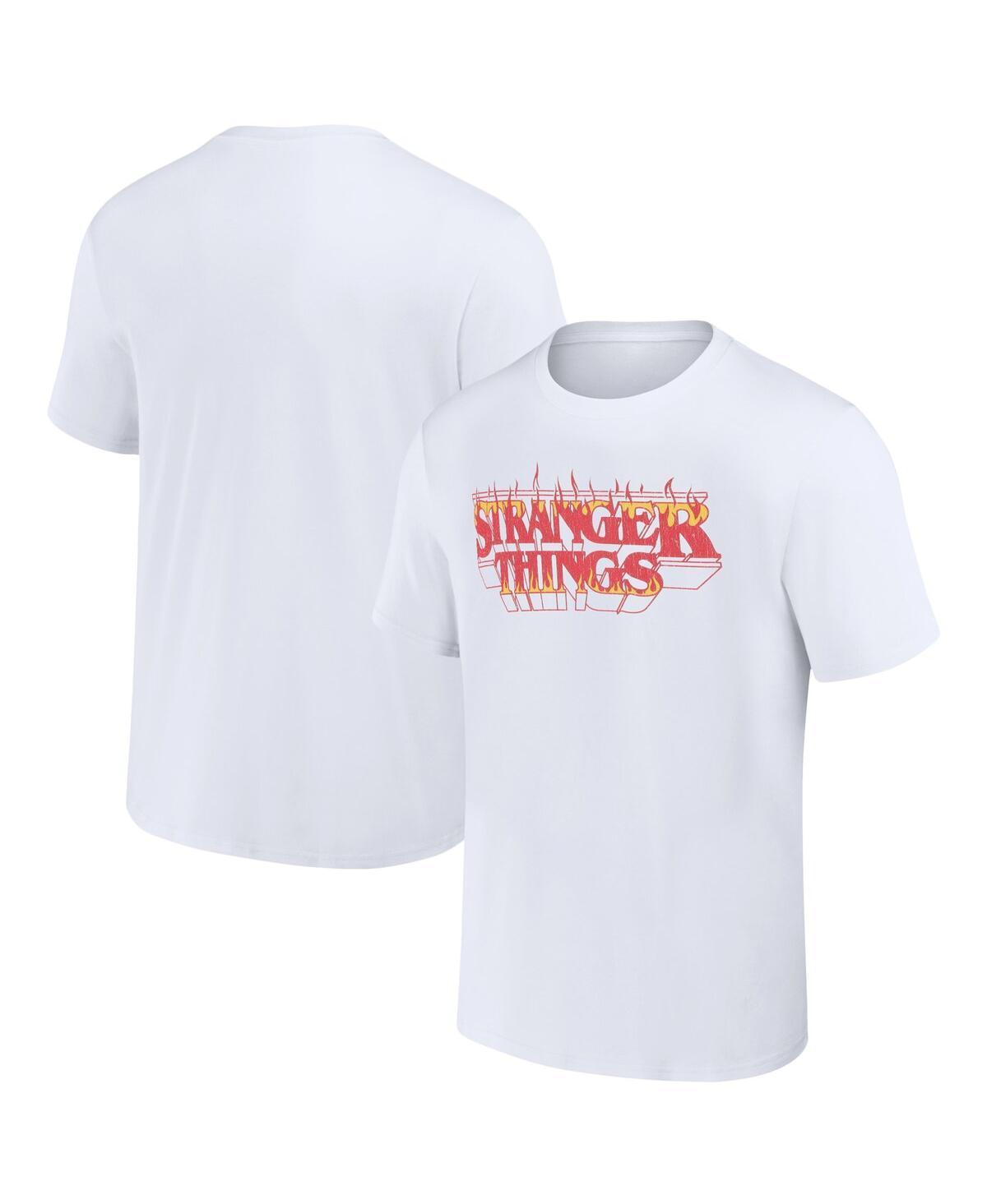 Men's Stranger Things Fire Logo Tee, Size: Medium, White Product Image
