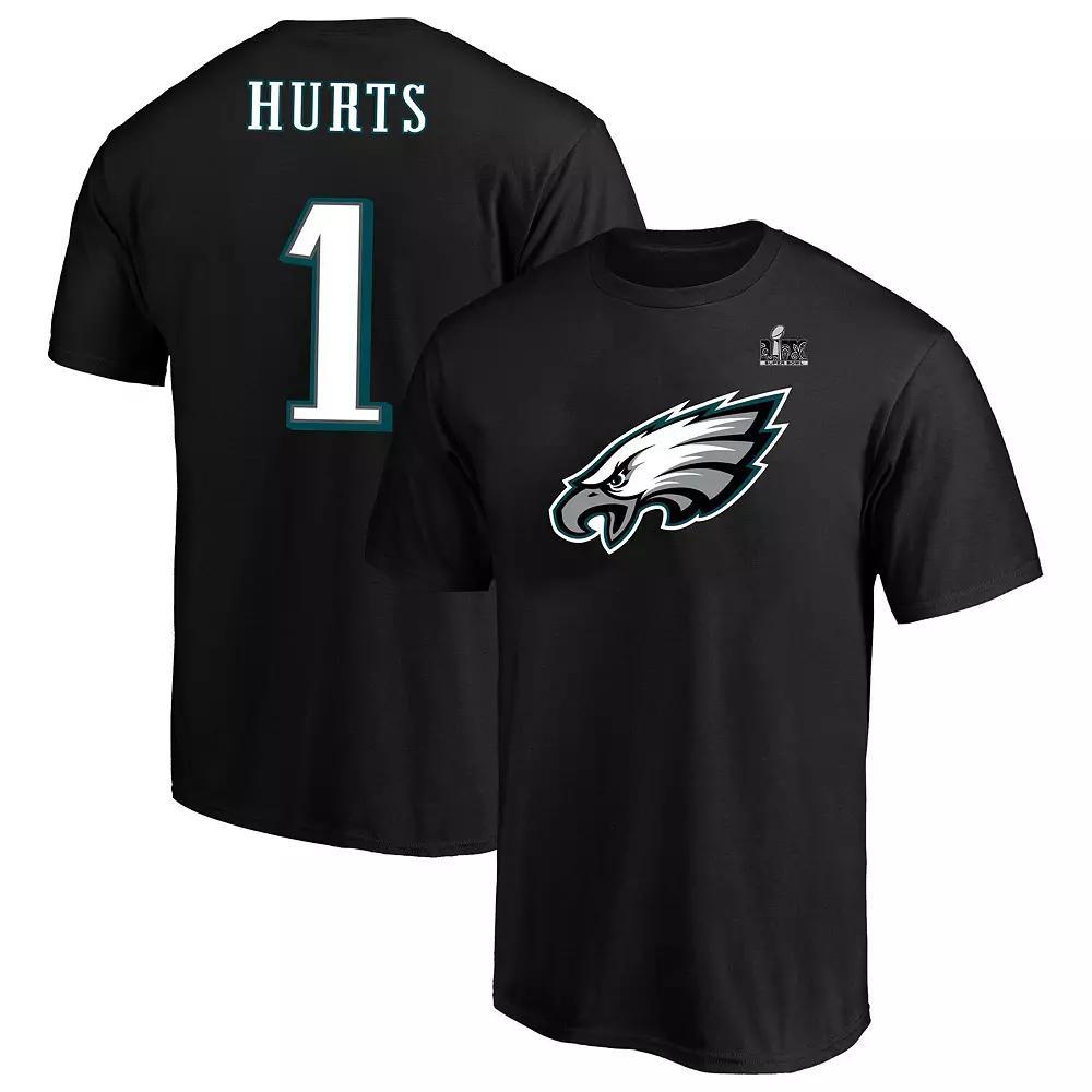 Men's Fanatics Jalen Hurts Black Philadelphia Eagles Super Bowl LIX Big & Tall Player Name & Number T-Shirt, Size: 3XLT Product Image