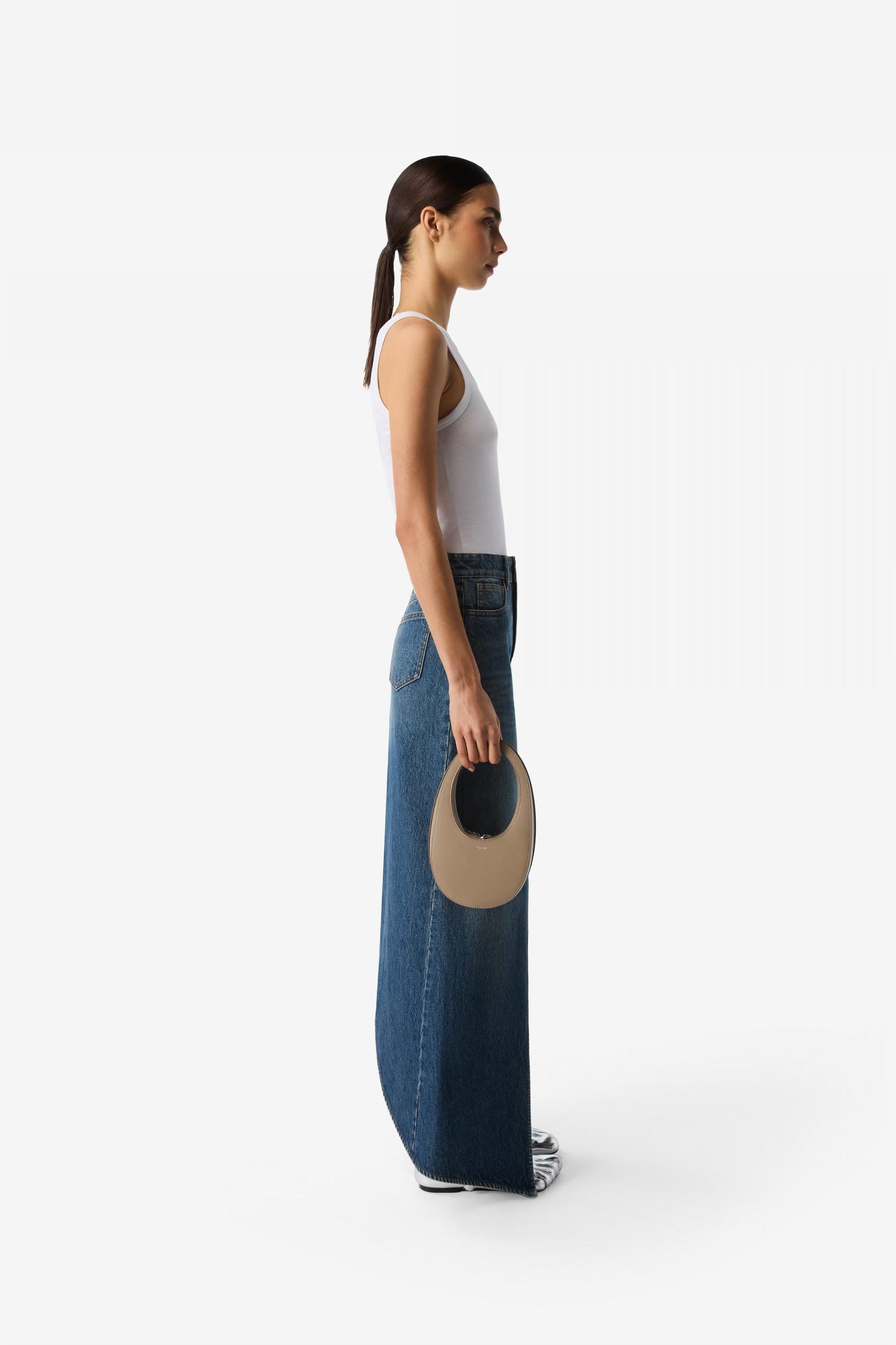 One-Leg Denim Skirt Product Image