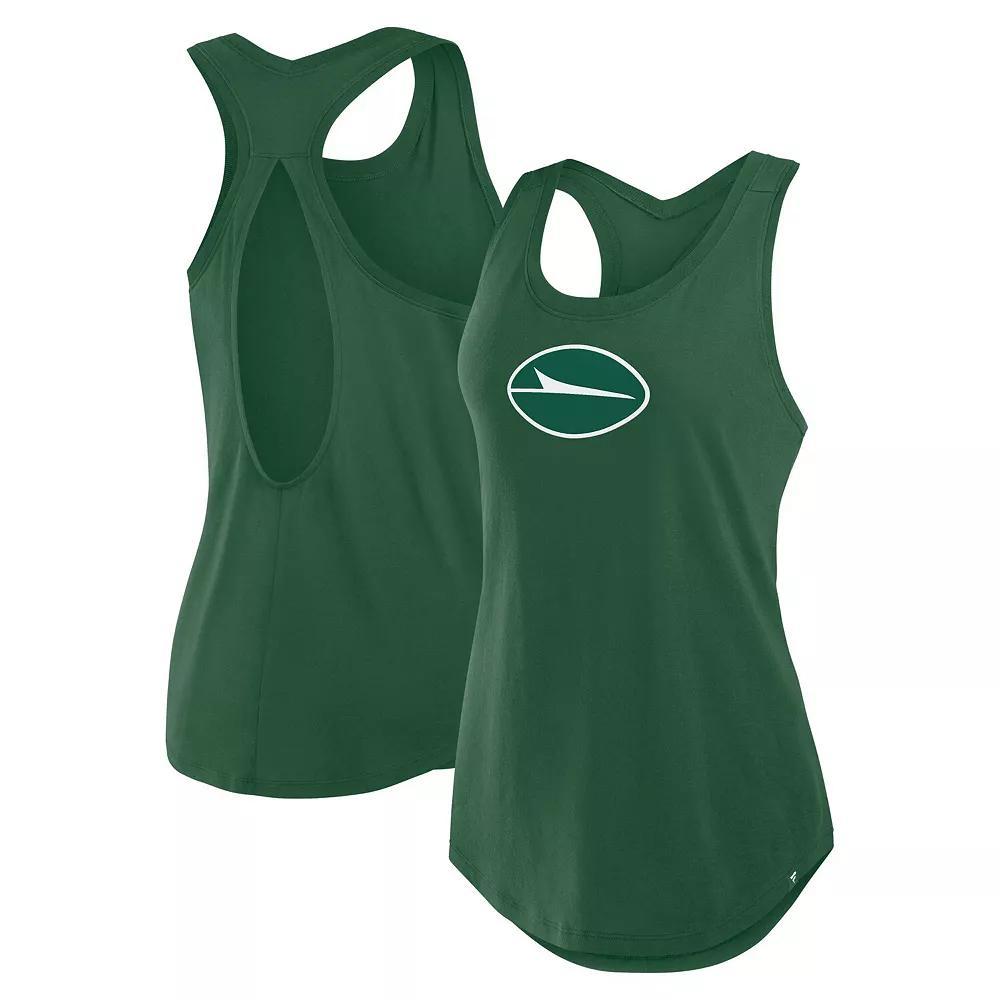 Women's Fanatics Green New York Jets Iron Fan Tank Top, Size: Medium Product Image