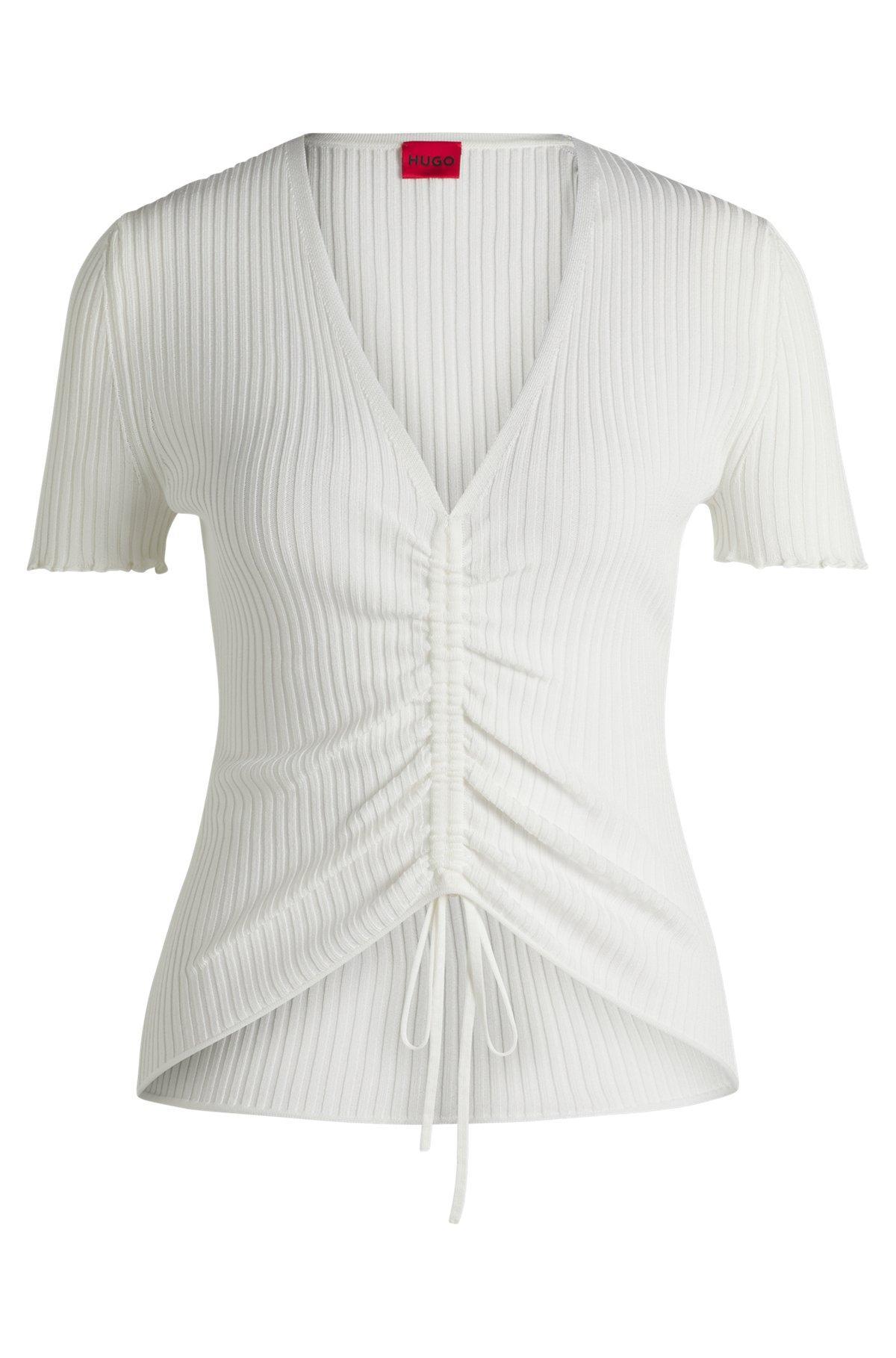 V-neck top with gathered front Product Image