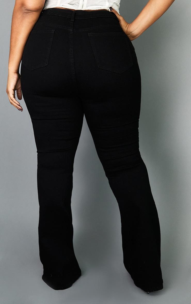 Plus Black Flare Denim Jeans Product Image