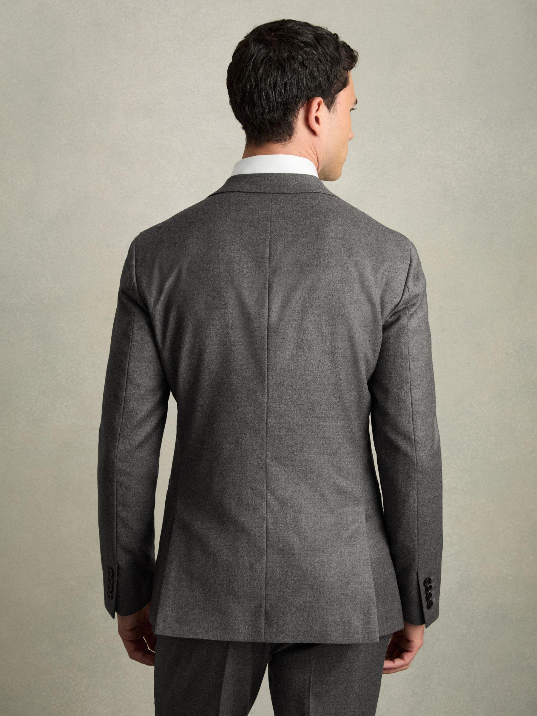Slim-Fit Wool-Blend Suit Blazer in Grey Melange Product Image