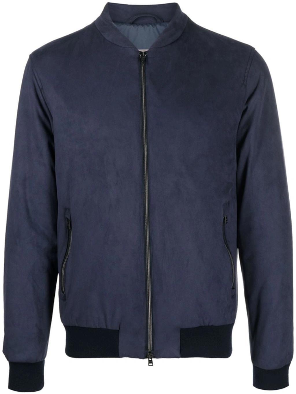HERNO Zip-pocket Bomber Jacket In Blue Product Image