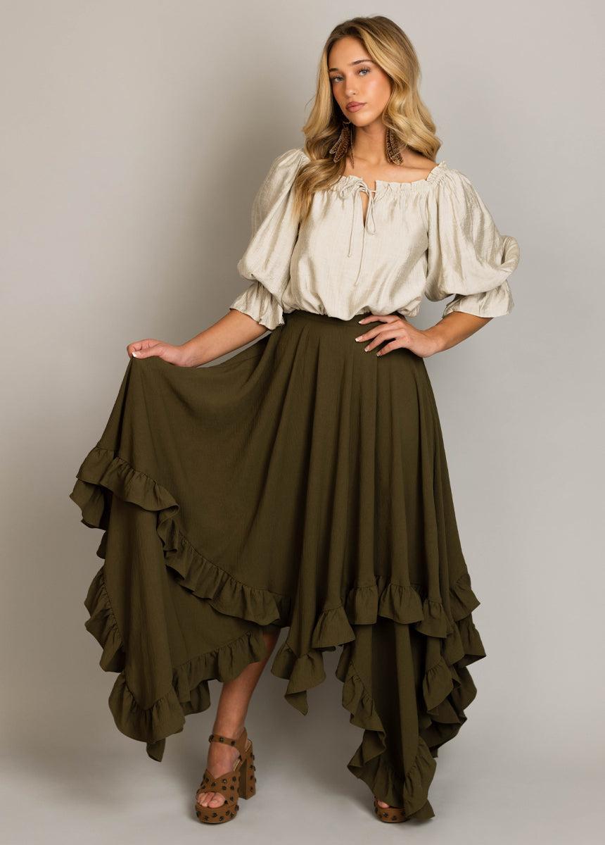 Sen Skirt in Olive Female Product Image