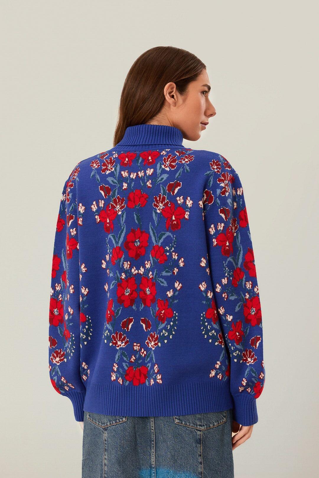 Butterflower Knit Sweater, BLUE / S Product Image