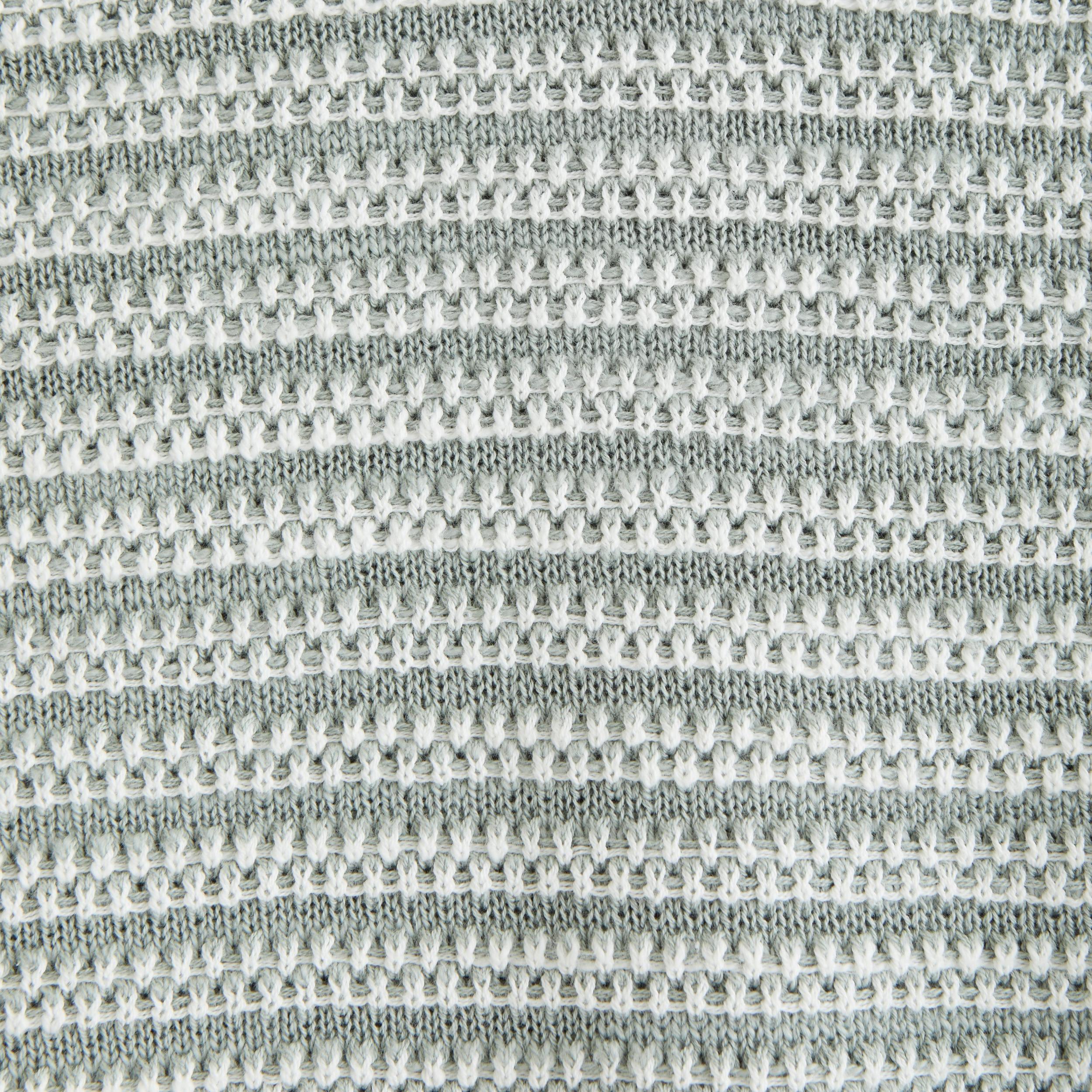 Textural Striped Johnny Collar Sweater Polo Product Image