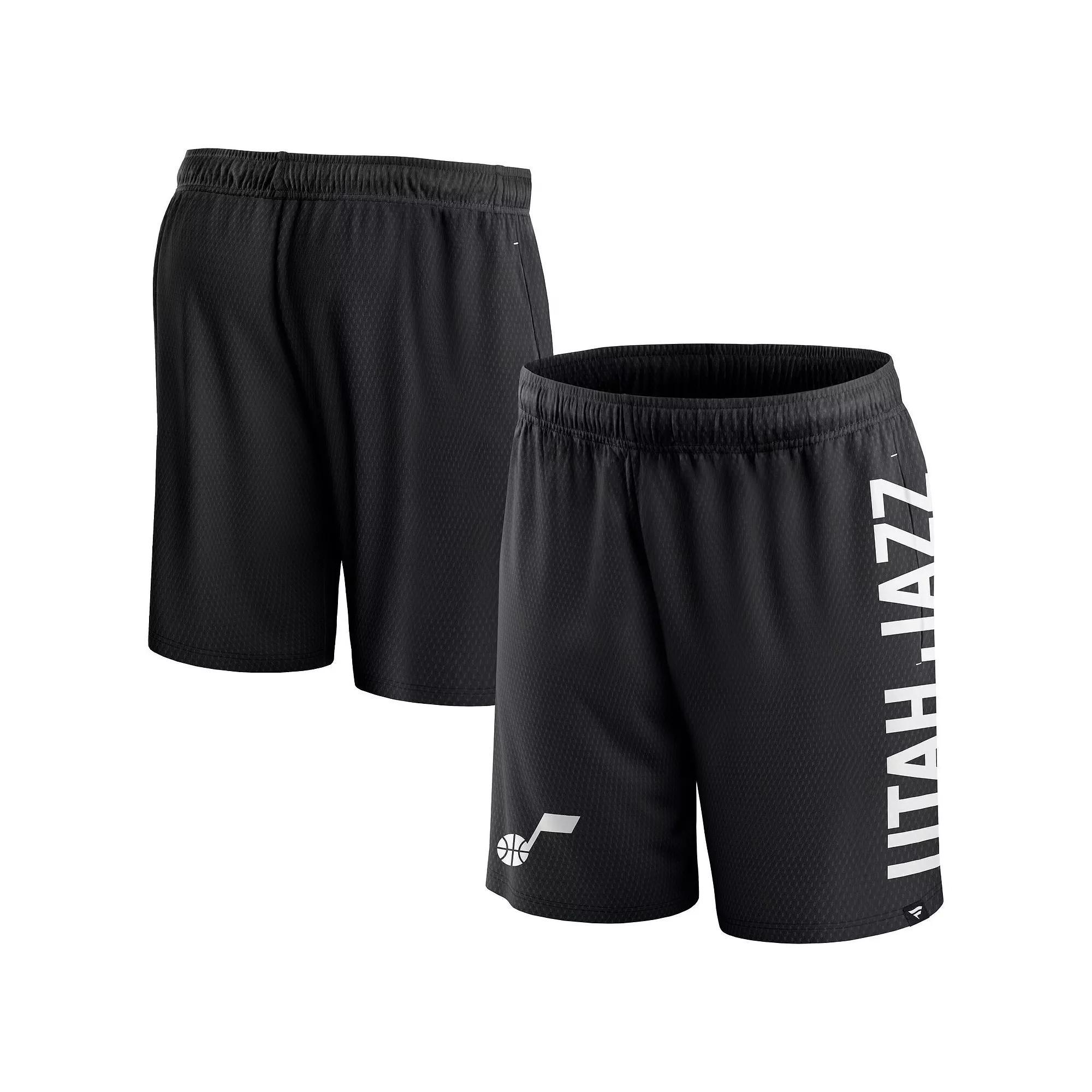 Men's Fanatics Branded Black Utah Jazz Post Up Mesh Shorts, Size: Small, Jaz Black Product Image